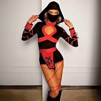 Amazon.com: Leg Avenue womens 3pcdragon Ninja,hooded Romper,waist