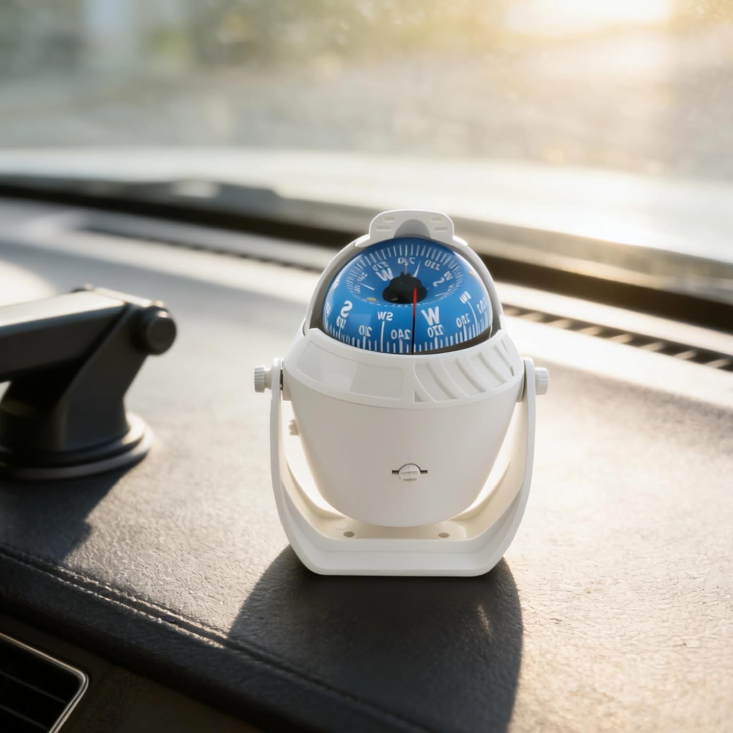 Boat Car Compass Lc760 with Led, Adjustable Declination, for Marine, Caravan, Truck, 5.4 X 4.2 X 3.7 in, Dashboard