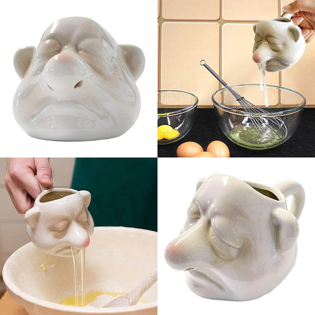 Dwarf Shape Egg Separator Ceramic Egg Yolk Separator Household Gadget Egg Tools