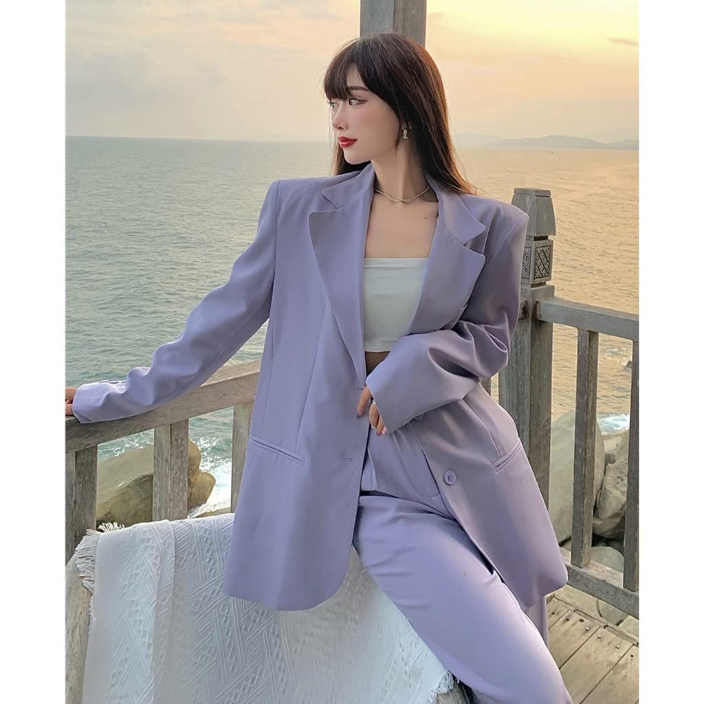 Amazon.co.jp: N/A 春の夏の女性ブレザーパンツスーツ長袖