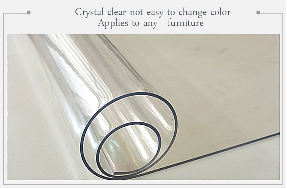Ever Fairy Plastic Transparent Kitchen Dining Dinner Table Cover Tablecloth Protector Chair Mat with lip for Hard Floors Eco-Friendly Series Chair Floor Protector (Thickness:2 mm) (90x160cm) - Image 3