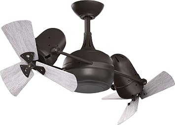 Matthews DG-TB-WDBW Dagny 41" Damp Rated 360 Rotational Ceiling Fan with Remote, Barn Wood Tone Solid Wood Blades, Textured Bronze