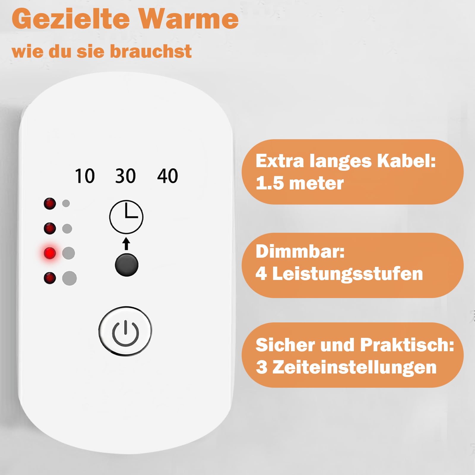 Rotlichtlampe 150Watt, mit Timer, Infrarotlampe Rotlichtlampe Gesicht Einstellbare Zeit und Temperatur (Weiß), mehrstufiger Winkelverstellung