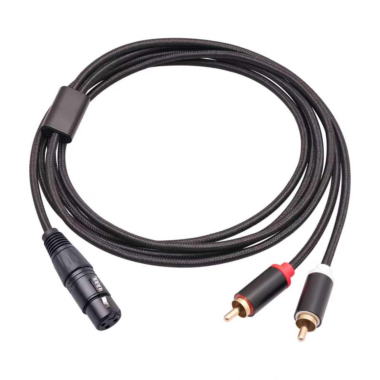 XLR kabel rozdzielacza żeńskiego na podwójny RCA Y, asymetryczny kabel rozgałęźny XLR żeński na 2 gniazda RCA/phono, kabel adaptera Y