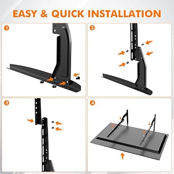 GRIFEMA Universal TV Stand for 22-80 LCD/LED TVs, Adjustable Height TV Riser, Supports Up to 50kg, Max VESA 800x400mm - Black