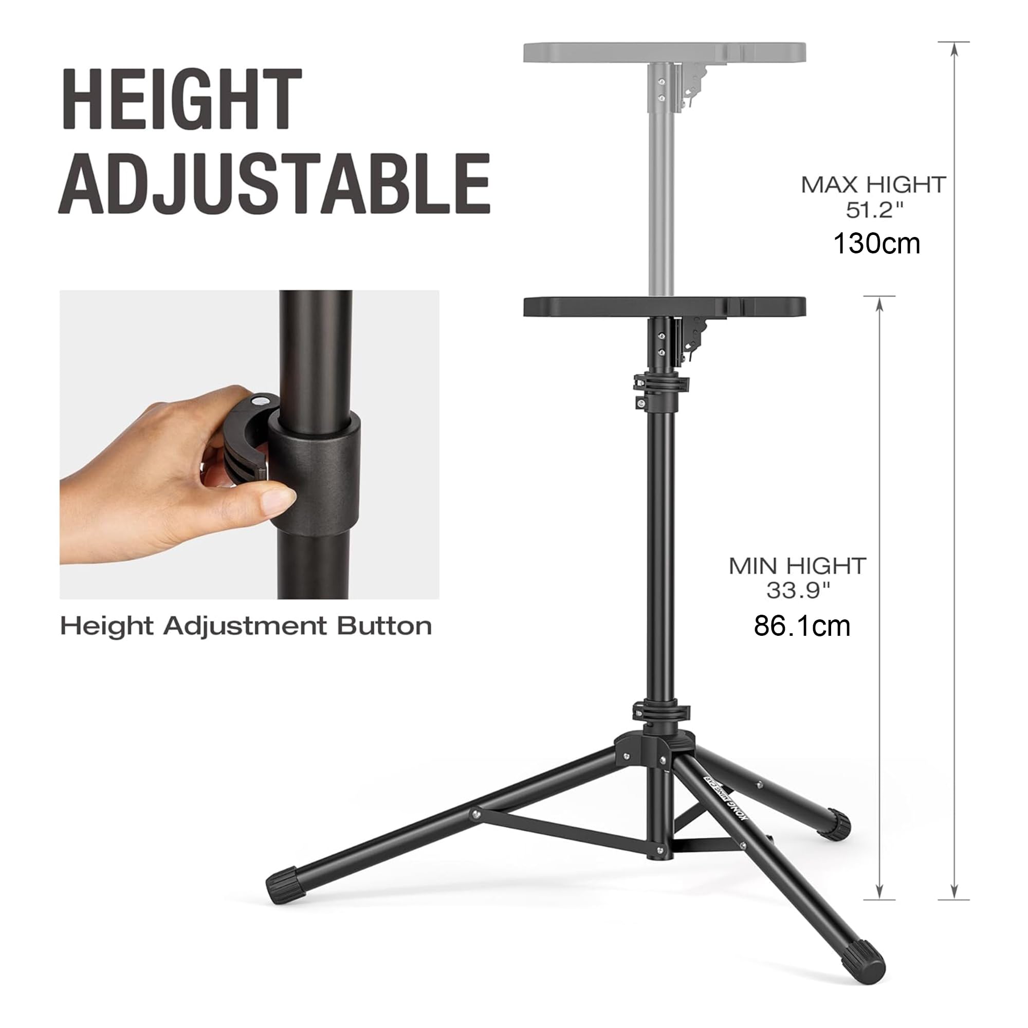 Escritorio para bicicleta ajustable en altura para Indoor-Bike & cinta de correr plegable, plegable, superficie 50 cm, carga máx. 20,0 kg, ranuras para tablet/teléfono y portavasos
