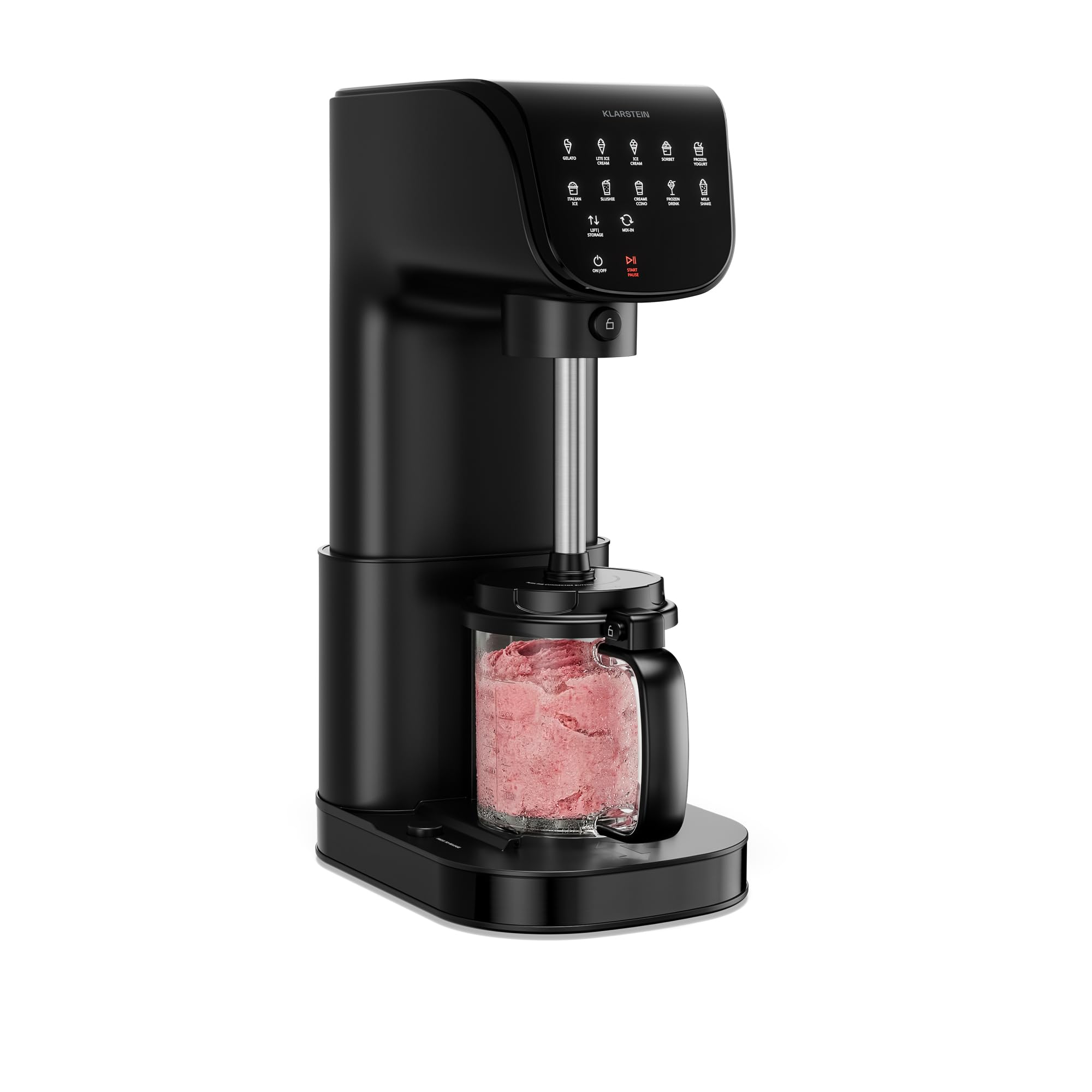Klarstein Heladera, Velaire – Máquina de helados de 500 W, 3 recipientes de 0,6 L (1,8 L en total), 10 programas, pantalla táctil, yogur helado y sorbete