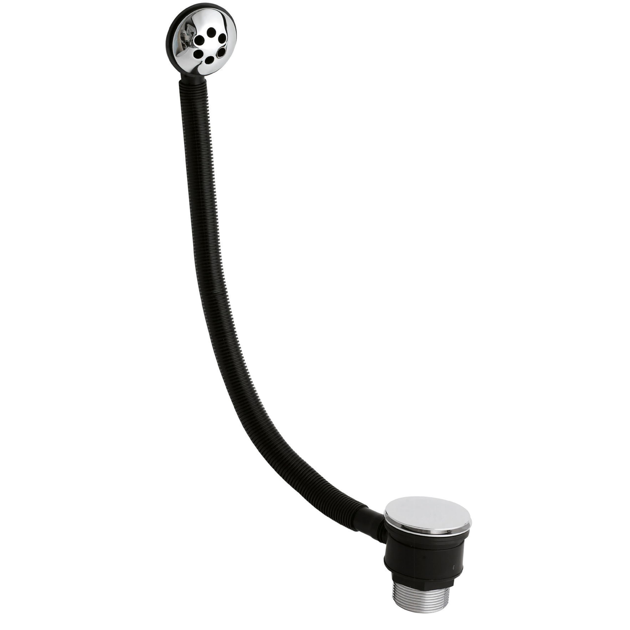 Balterley Unisex Silver Bath Push Button Waste With Round Overflow For Baths Up To 3Mm Thick In