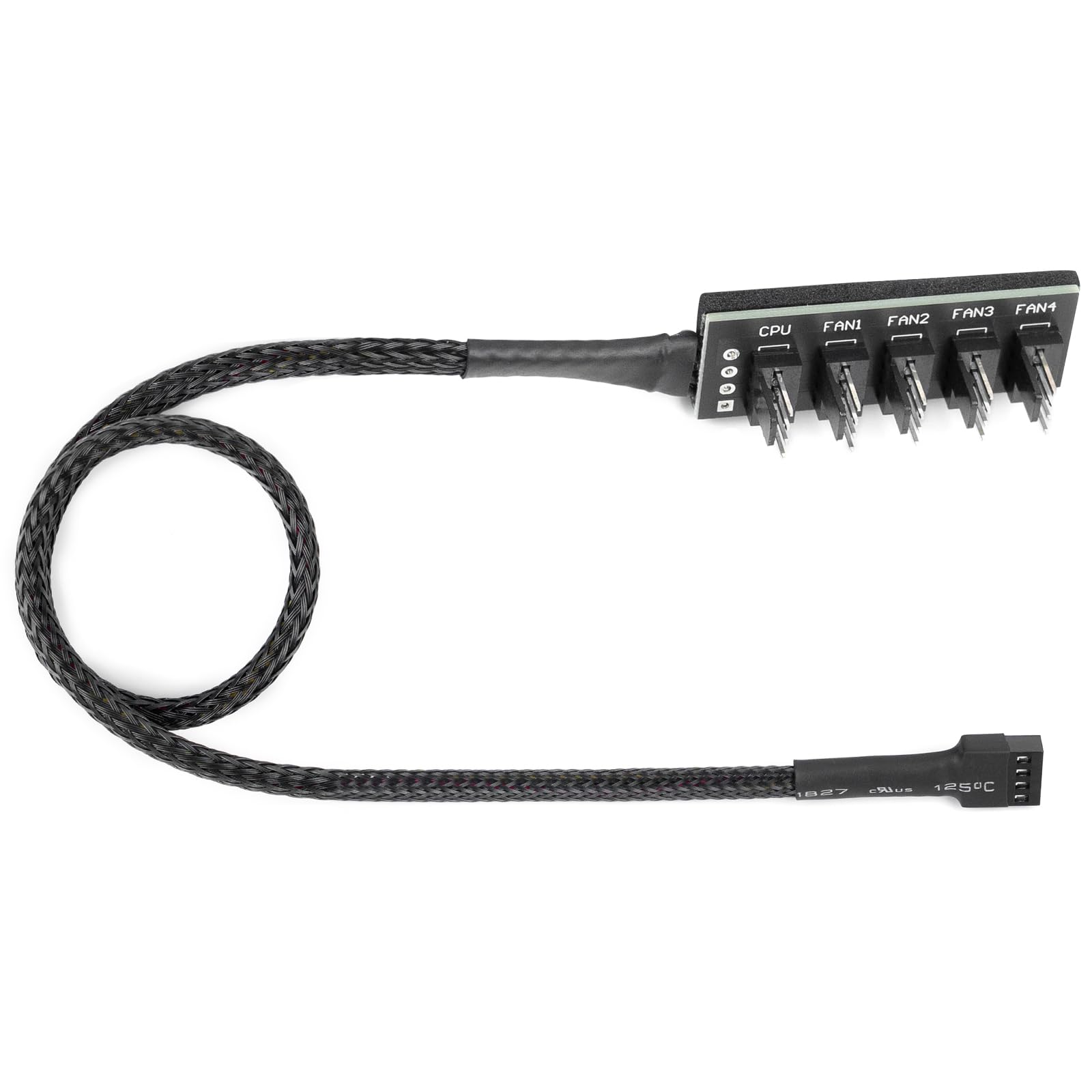 upHere Gaming Cable Divisor PWM de 5 Vías y 4 Pines, Fan Splitter y Hub para PC, Cable de Extensión 12V de 4/3 Pines para Ventilador 120mm