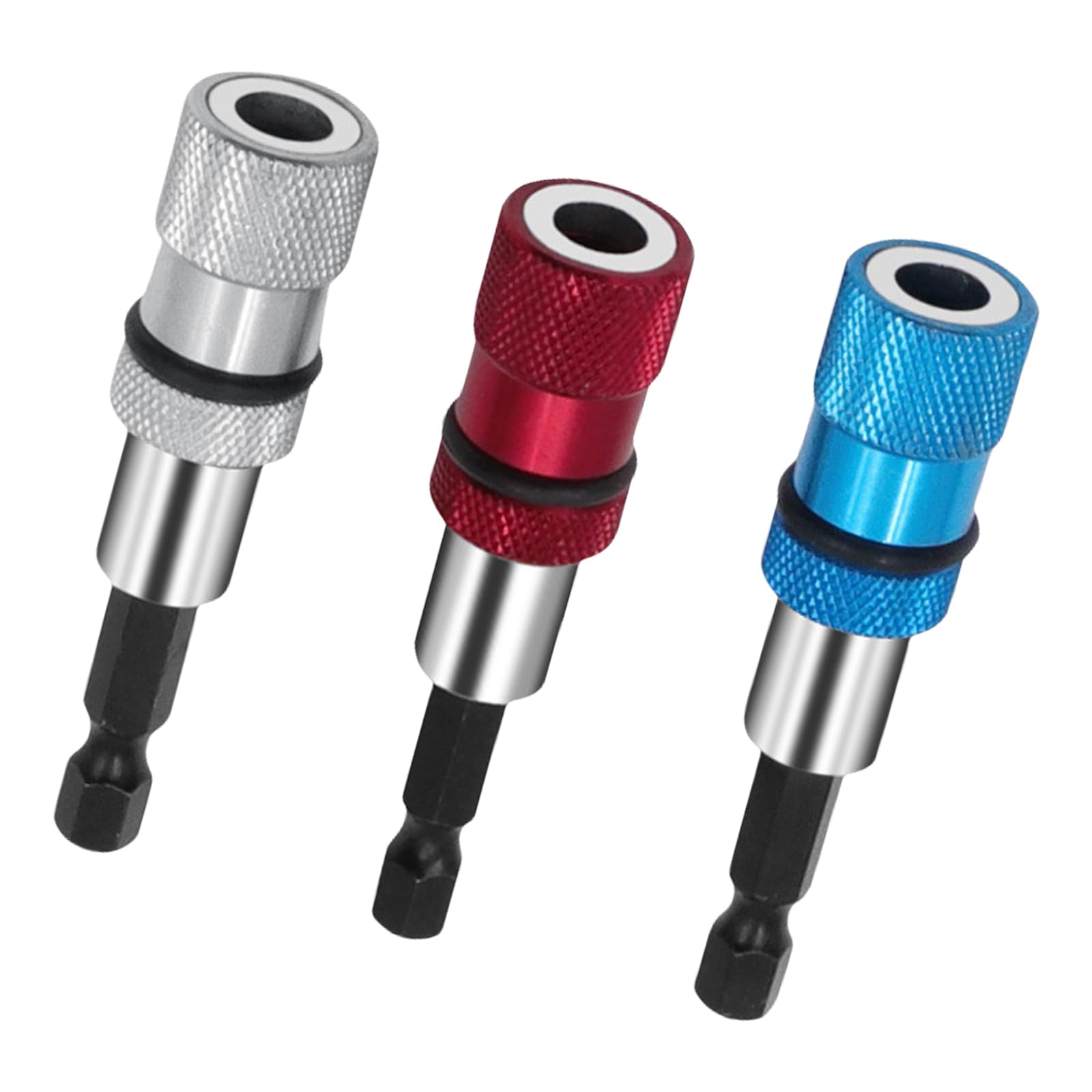 Newft Blue Red Silver Multiple Color Bit Holders Screwdriver Hexagonal Driver With Adjustable Depth 1/4 Inch Shanks Screwdriver Accessories Accessories