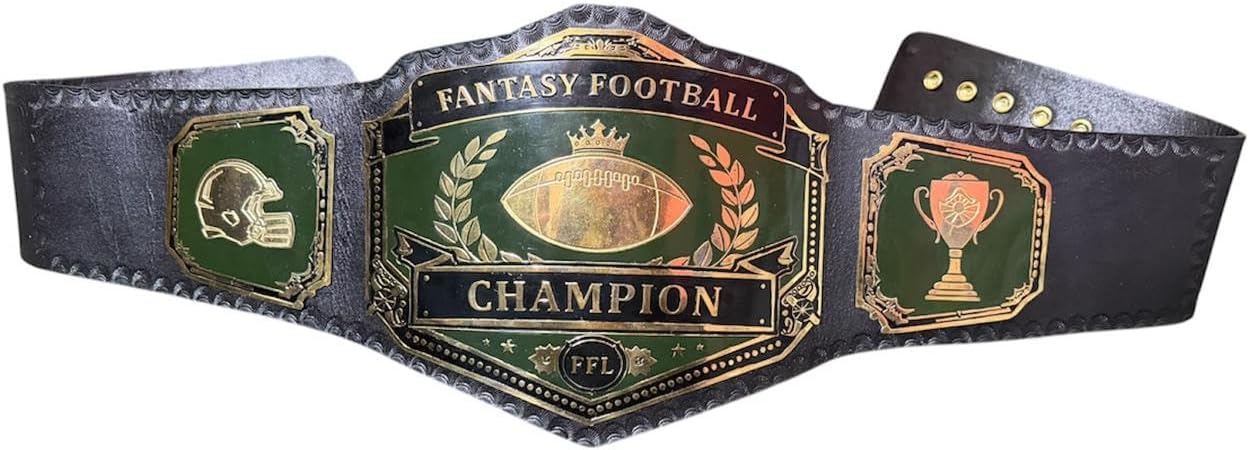 Fantasy Football Championship Leather Belt Trophy Champion Belts For Adults 2 MM Brass