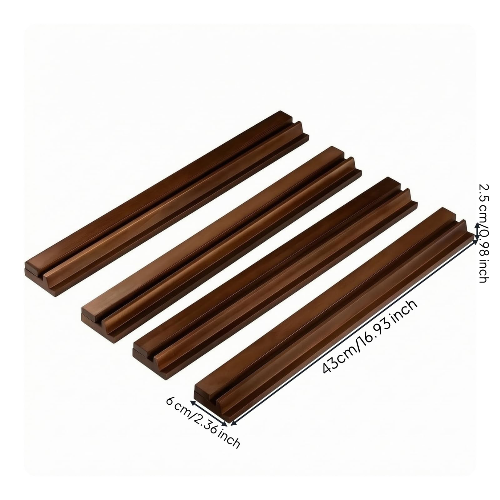 4 Pezzi Rastrelliera in Legno per Pratico Tessere con Canale Incassato Organizzato per Famiglie , ,