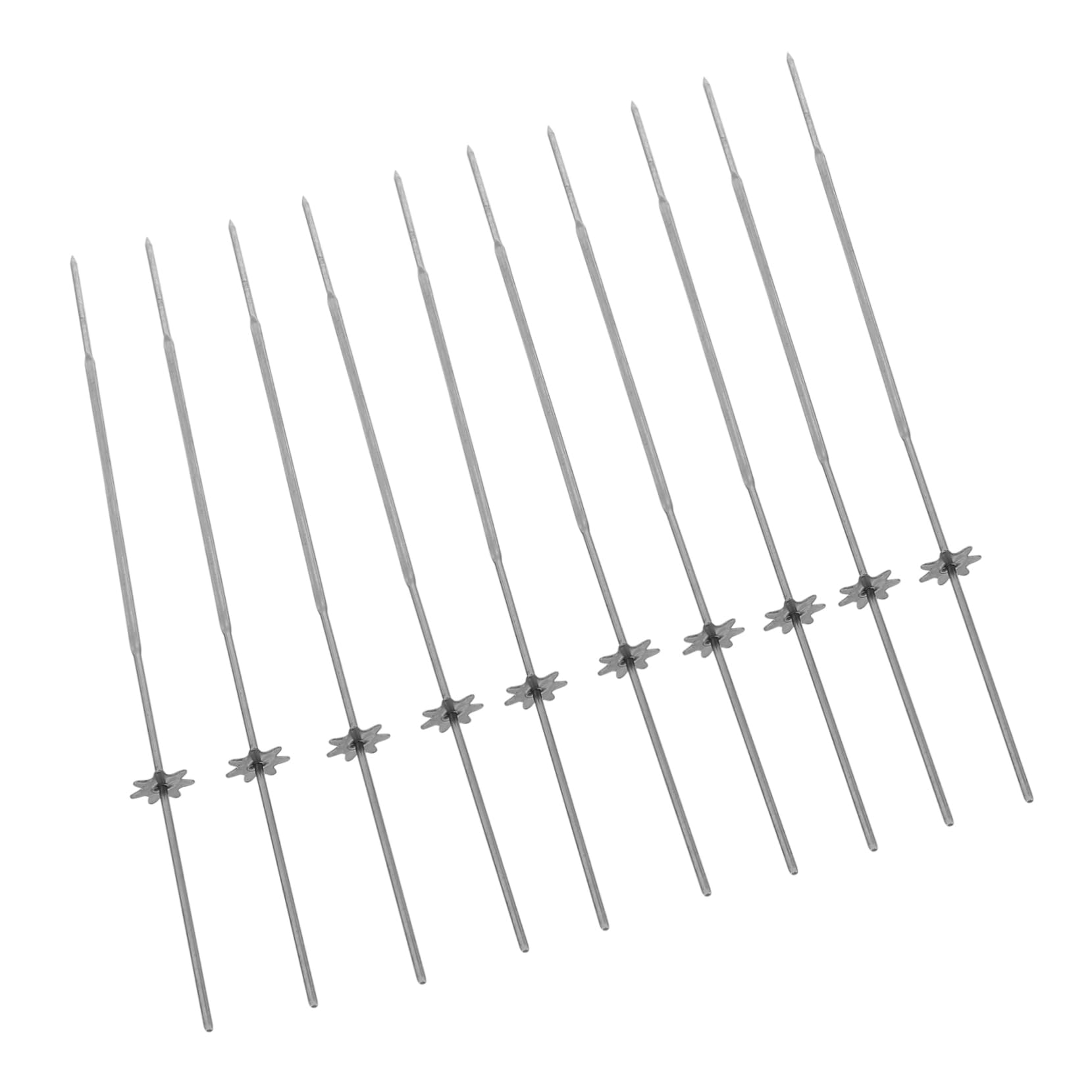 HEMOTON 10Pcs Stainless Steel Bbq Skewers Durable Reusable Grilling Sticks for Outdoor Cooking Safe Comfortable Design for Family Gatherings Camping