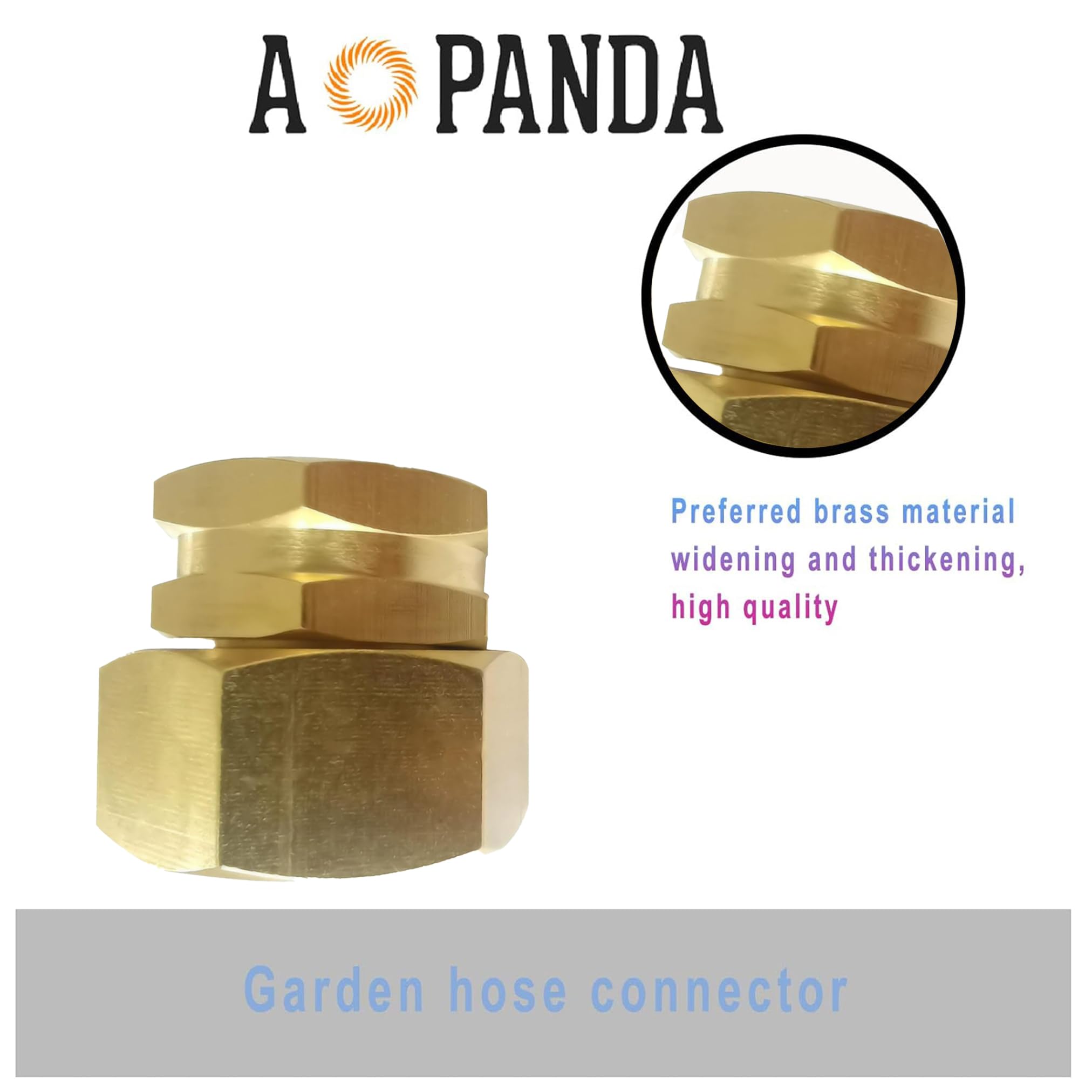 APOANDA - Accesorios para manguera de jardín, 1 NPT macho x 3/4 GHT hembra a adaptador de manguera de jardín, conector reductor de latón, 3 piezas con 6 arandelas
