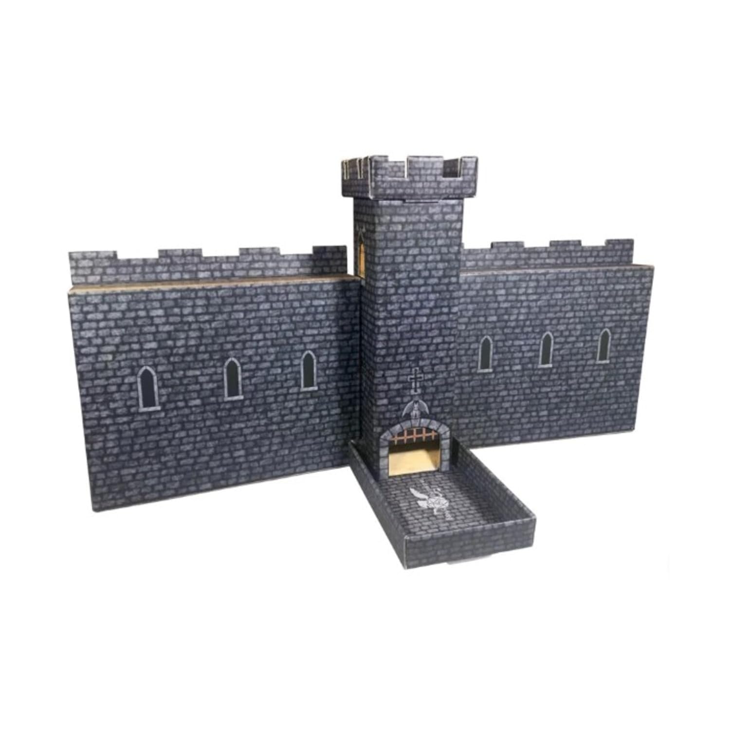 Dark Castle Keep Dice Tower & 2 Wall DM Screens w/Magnetic Initiative Turn Tracker