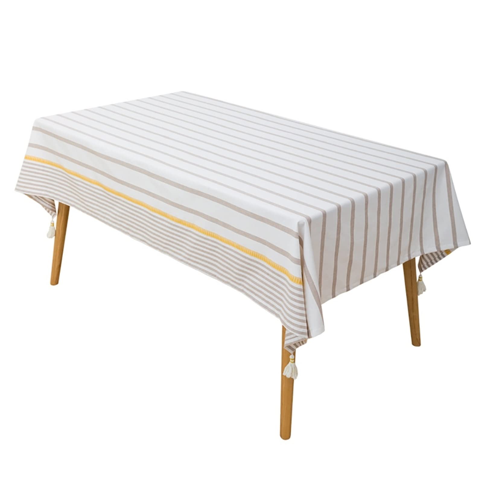 Nappe rectangulaire coton lin lavable anti-rayure pour table de cuisine