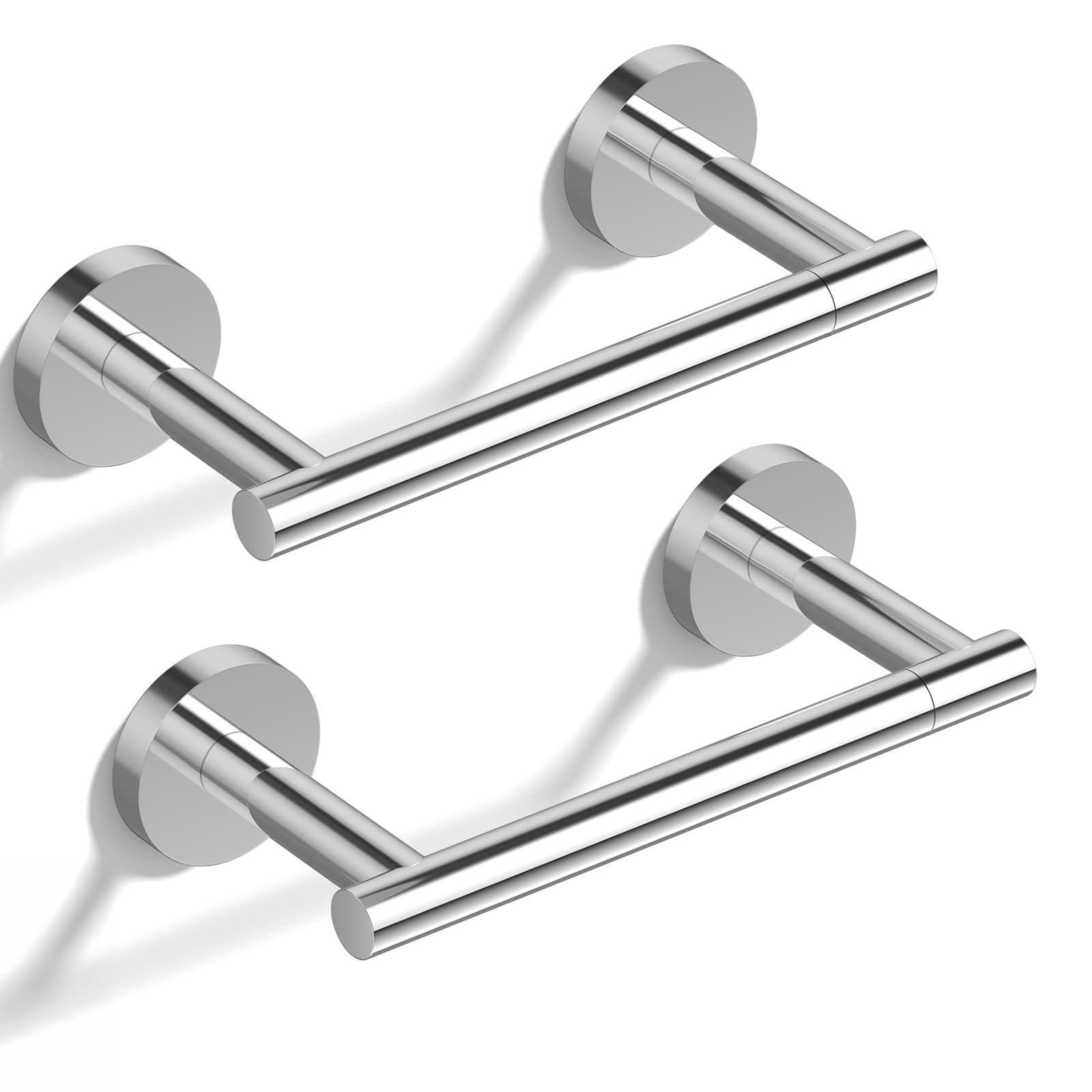 HITSLAM Chrome Toilet Roll Holder Wall Mounted, Double Post Pivoting Toilet Paper Holder, SUS304 Stainless Steel Toilet Tissue Holder, Toilet Accessories for Bathroom, Kitchen, Washroom, 2 Pack — image 1