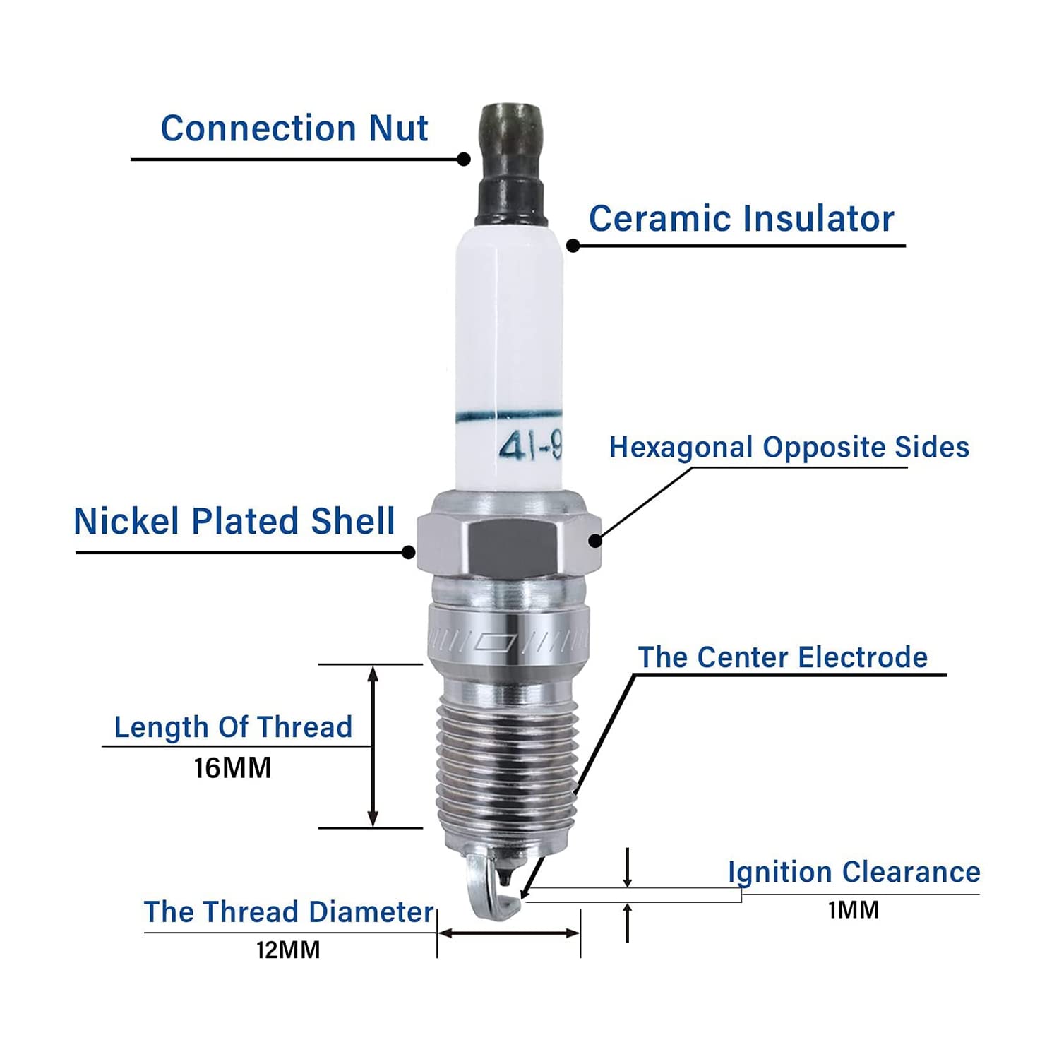 8Pcs 48322 Spark Plugs Wires + 8Pcs 41962 Spark Plugs Set, for