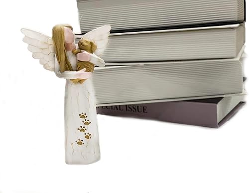 Miniatura 4 de NP Angel Souvenir adornos para mascotas, regalos de recuerdo para perros y gatos, estatuas de ángel de resina, ángeles sosteniendo a sus mascotas