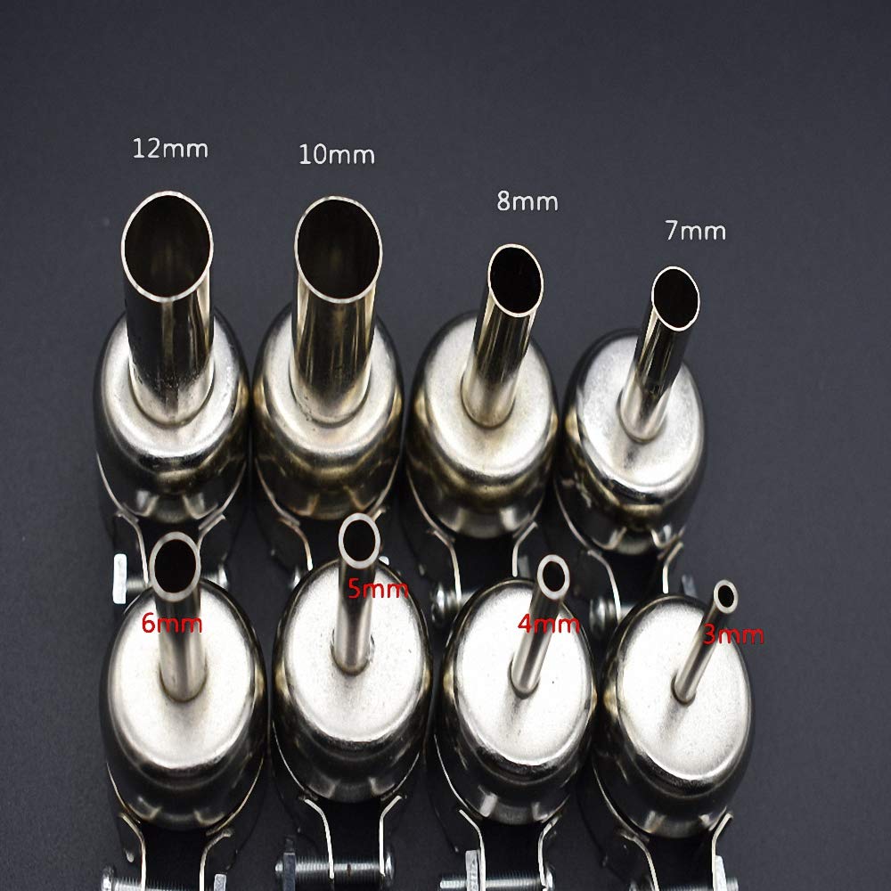 Aluminum Alloy 8Pcs Universal Meatal Heat Gun Resisting Nozzles Hot Air Guns Silver 3 4 5 6 7 — view 5