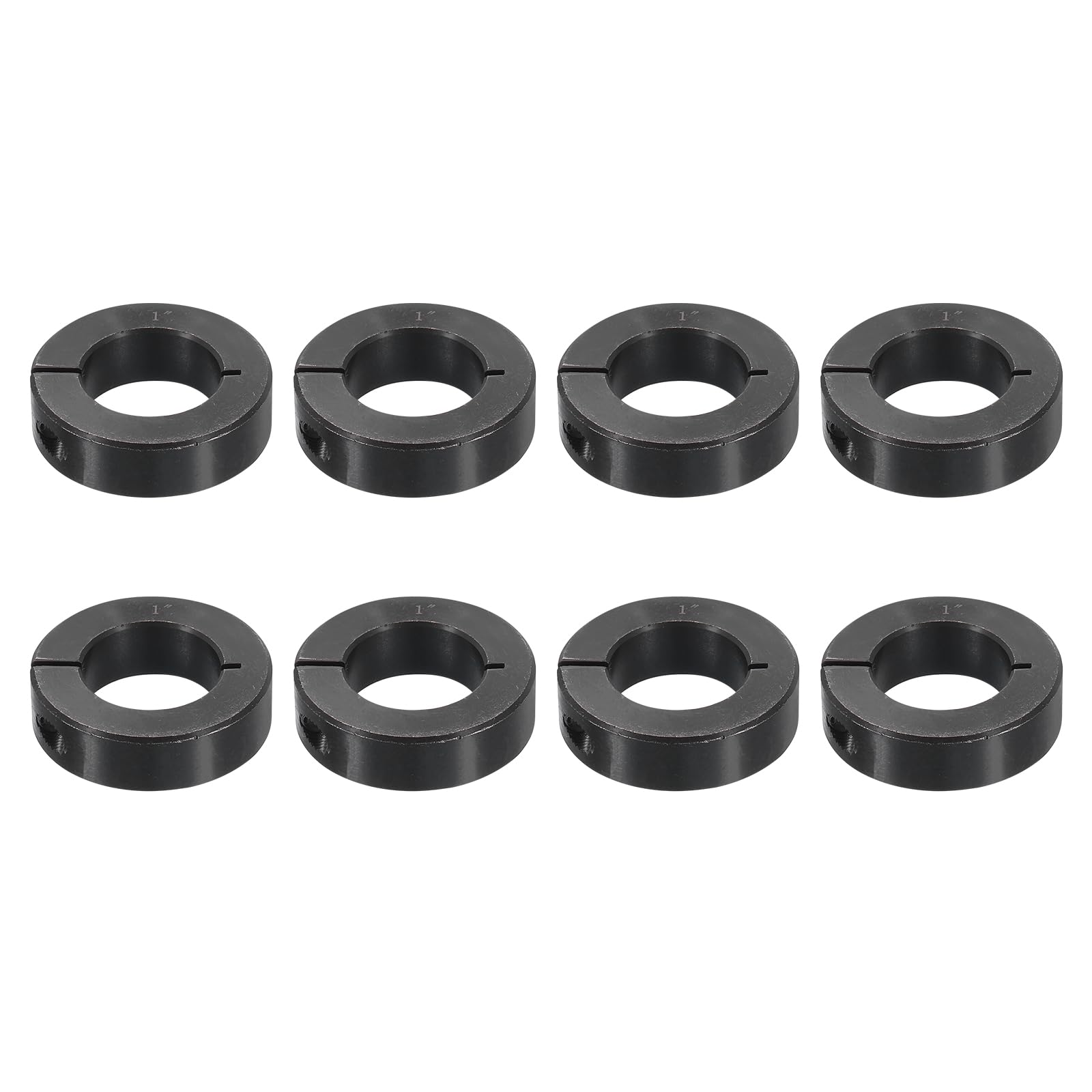 uxcell 8 collares de eje dividido individual de 1 pulgada, collar de sujeción de una sola pieza, diámetro exterior de 1-3/4 pulgadas, grosor de 1/2 pulgada, abrazadera de collar de bloqueo de tornillo