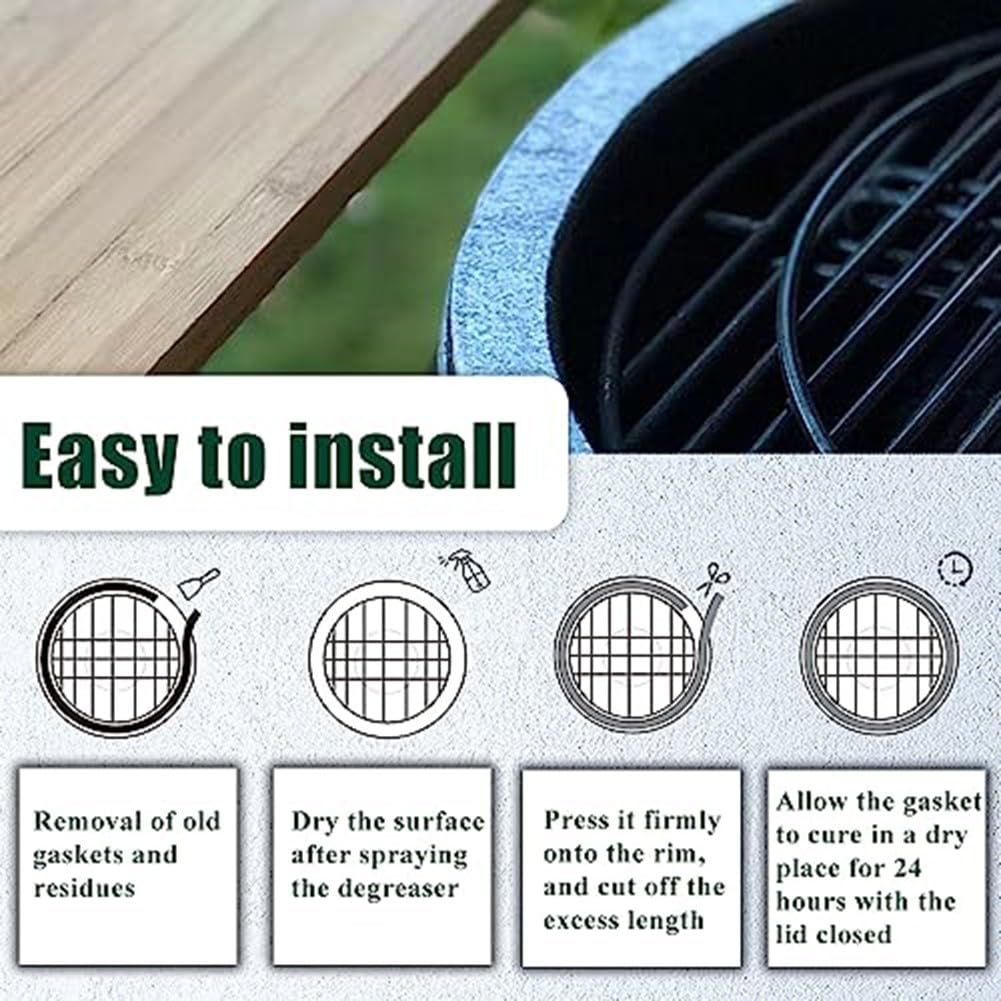 Sileduove Kit Joints Maille Métallique Fibre Verre 150 Pouces Pour Kamado Joe Classic