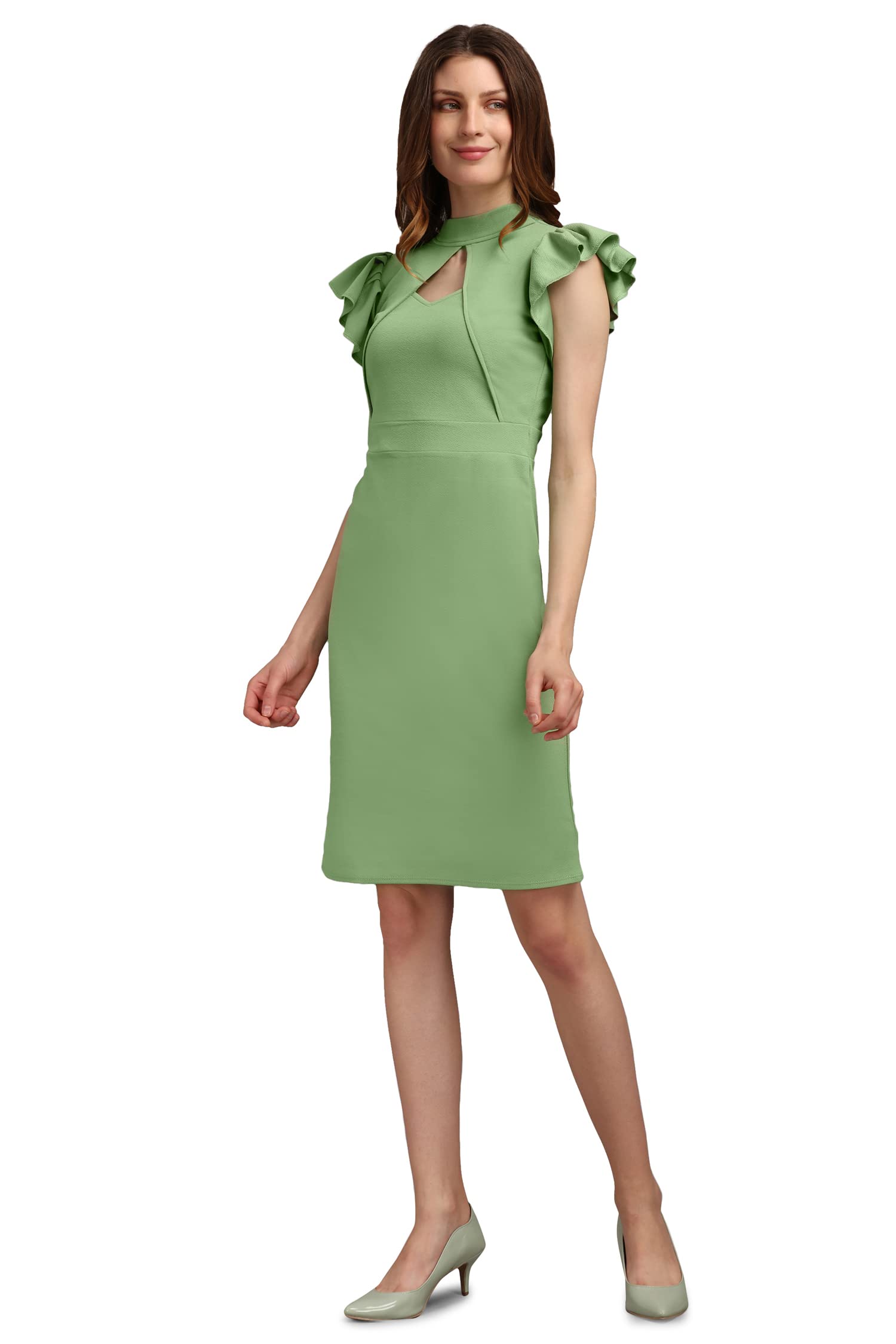 PURVAJA Vestido ajustado por encima de la rodilla para mujer (Ruby-314-320)