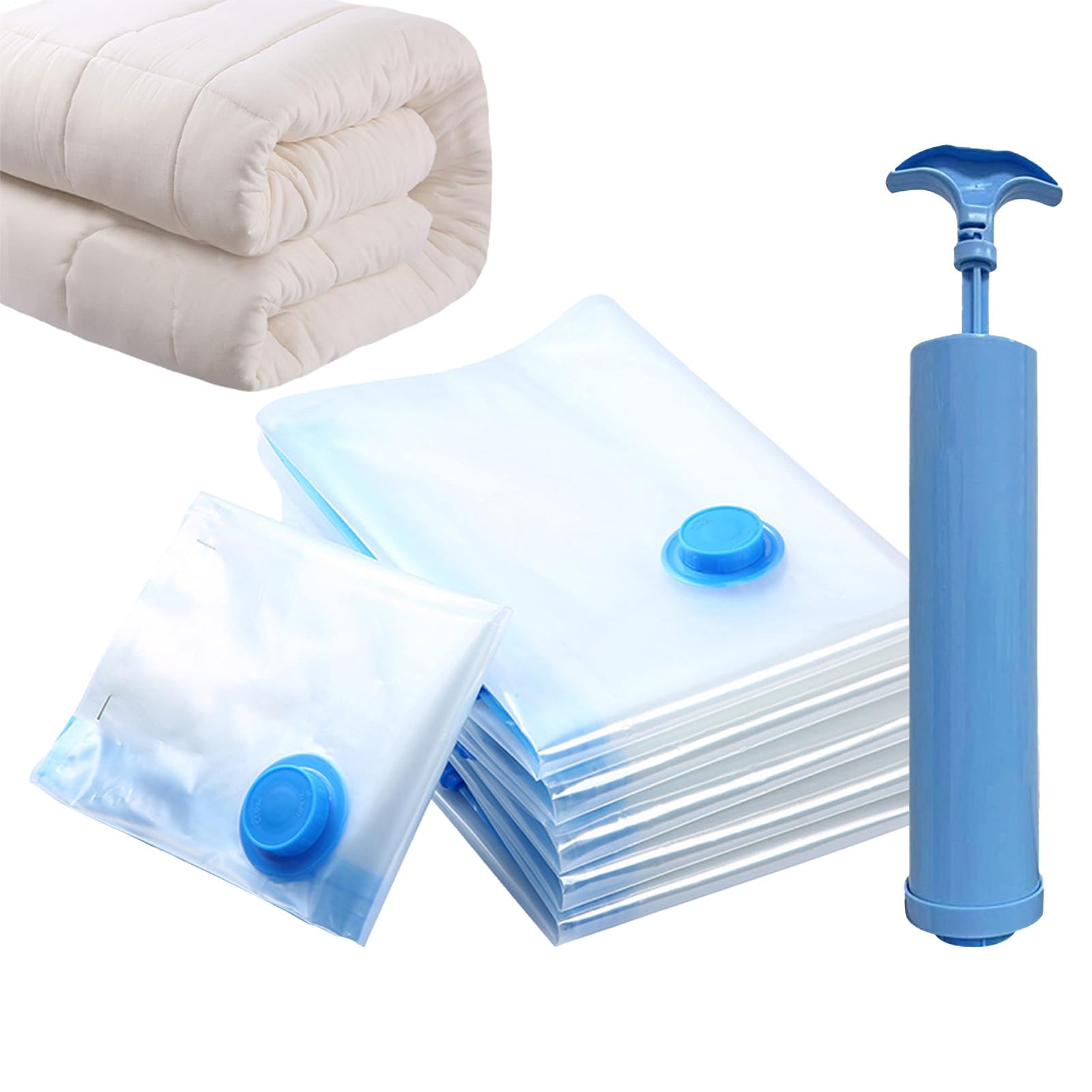 Bolsas Al Vacío Para Ropa De Viaje 10 Piezas Reutilizables Portátiles Con | Bolsas De Embalaje Al Vacío De Viaje Para Embalaje Mudanza Armario Ropa De Cama Estacional Maleta