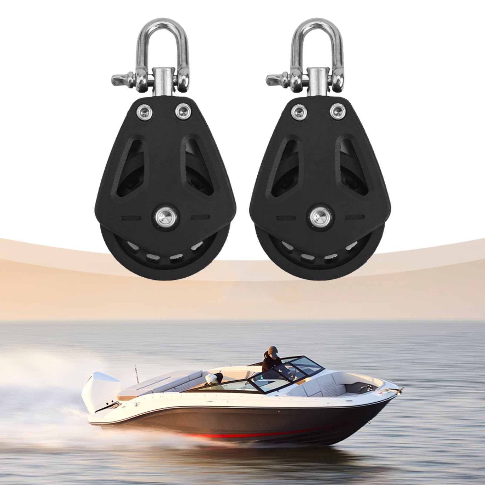 Schwerlast Seilrolle Einzelrolle Block Umlenkrolle für Segelboot Marine Zubehör mit 460kg Belastbarkeit für 10mm Seile
