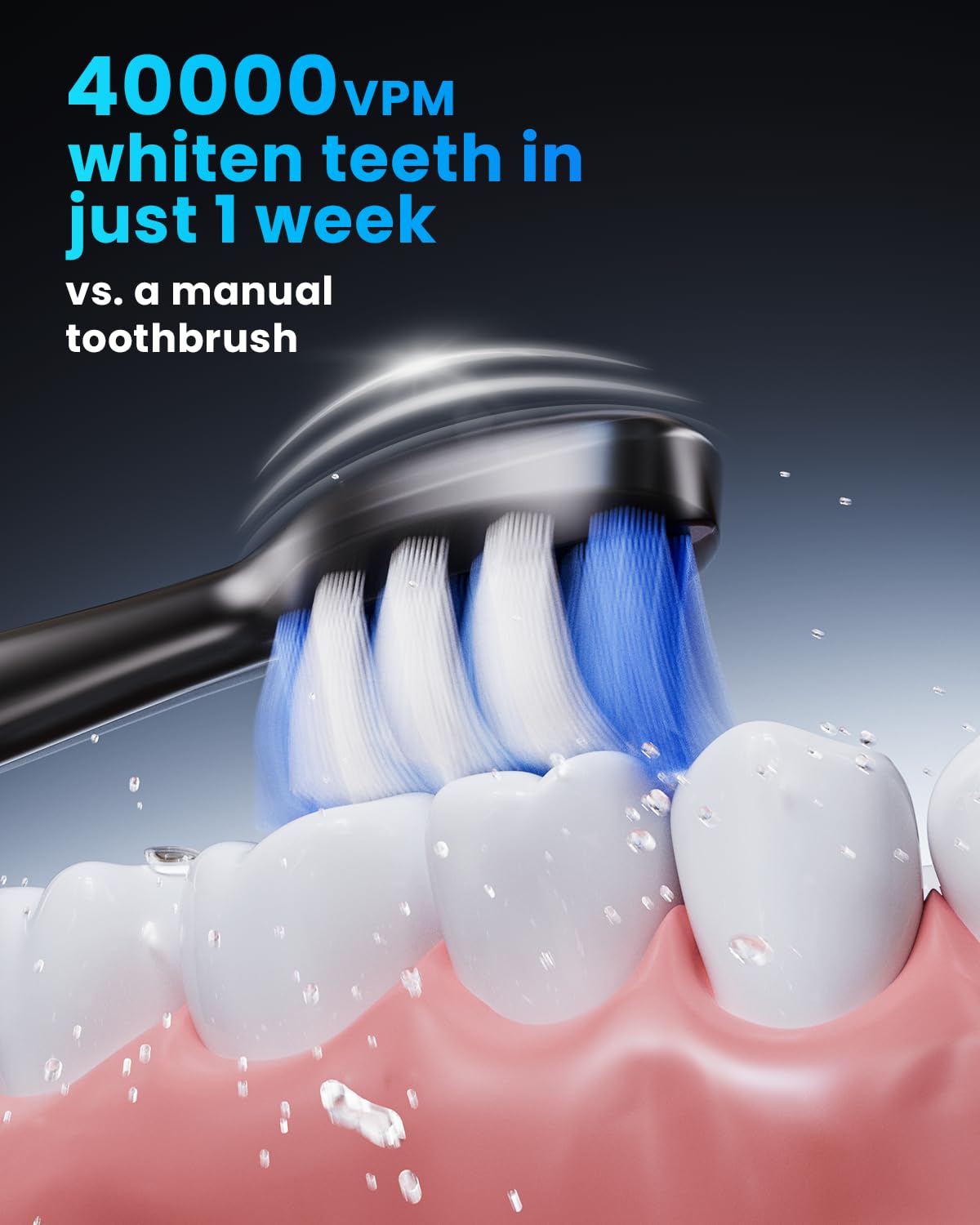 Onlyone Sonic Electric Toothbrush for Adults, Rechargeable Ultrasonic Electric Toothbrush with 8 Brush Heads, Travel Case, Charging Base & Wireless Charging - 5 Modes with Smart Timer