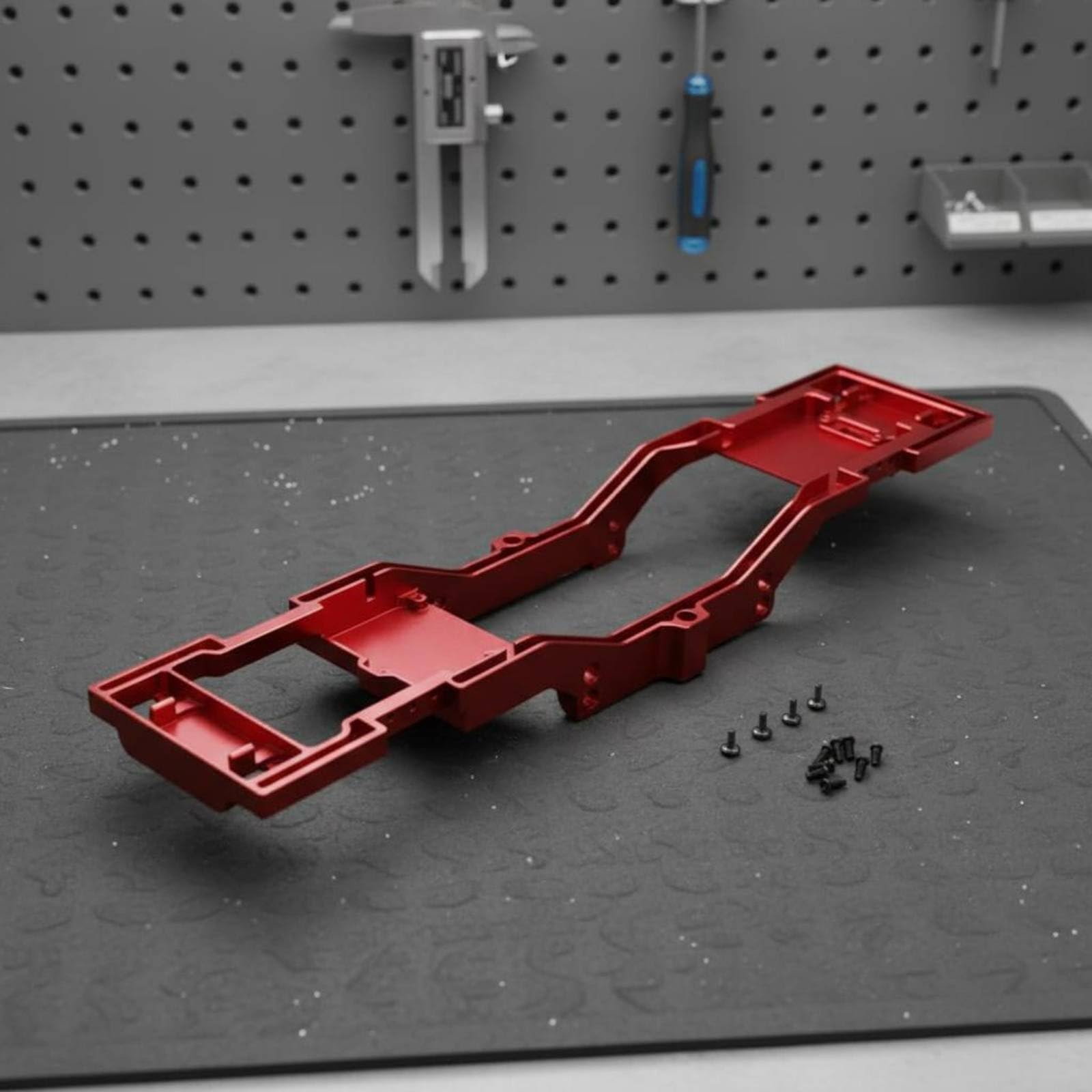 Electric Vehicle Telaio Auto RC Chassis Struttura Telaio Trave in Alluminio 6061 con Accessori Montaggio per MN300 Tank 300 1/12 Adatto per Fai da Te Settaggio Uso Amatoriale Uso, Rosso