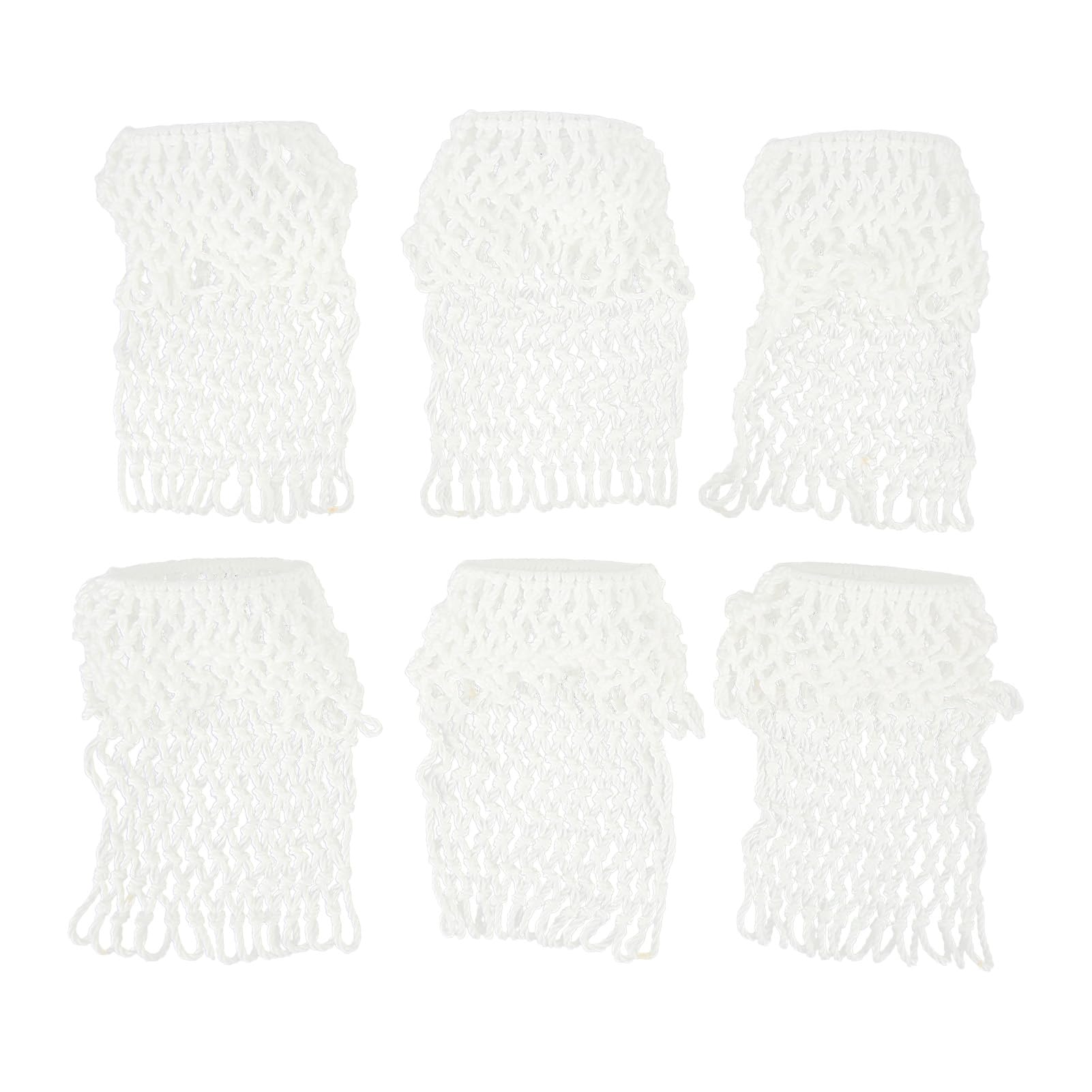 Yuecoom 6PCS Billiards Pool Table Pockets, Pool Table Pocket Replacement Billiards Net Pocket White Durable Cotton Billiard Pockets for Pool Table Accessories