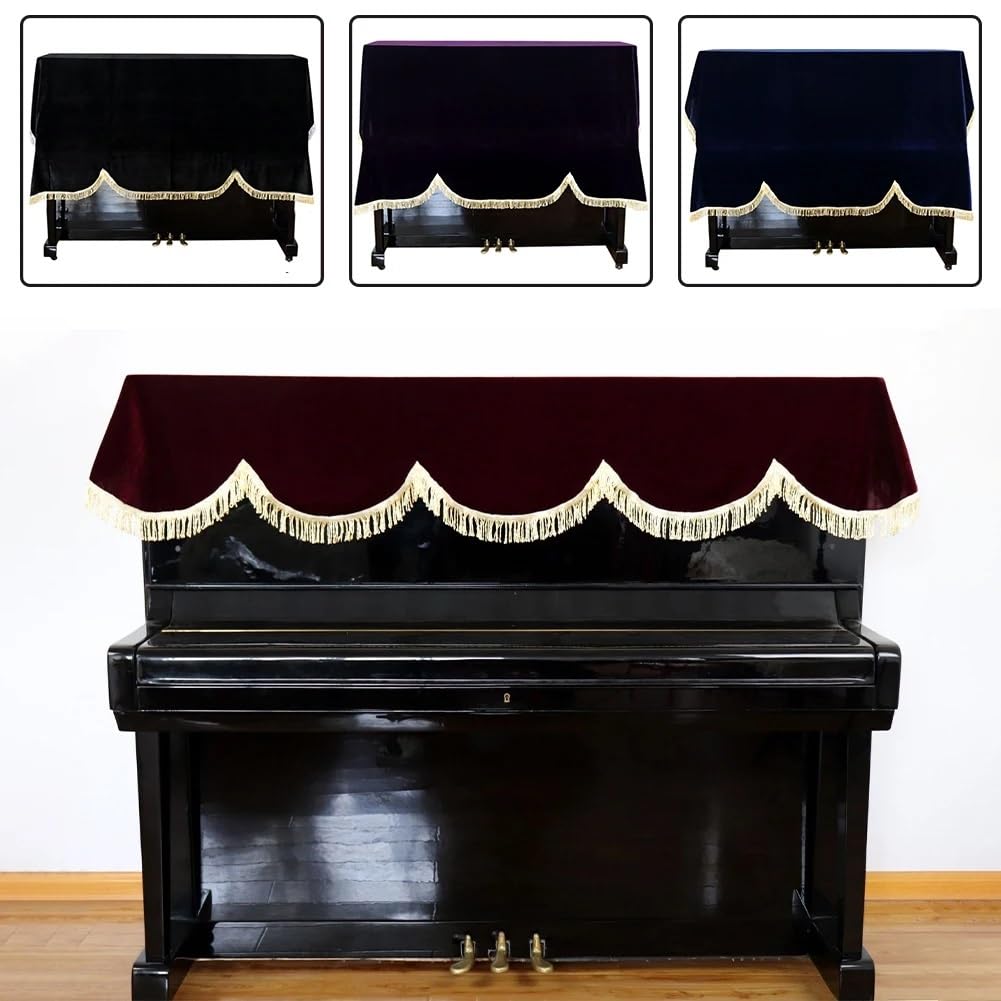 Copertina Tastiera Pianoforte Casa protettiva morbida verticale verticale anti -graffio Piano Piano Copertura in oro Velvet non slittata tastiera a prova di polvere universale Panno Tastiera Pianofort