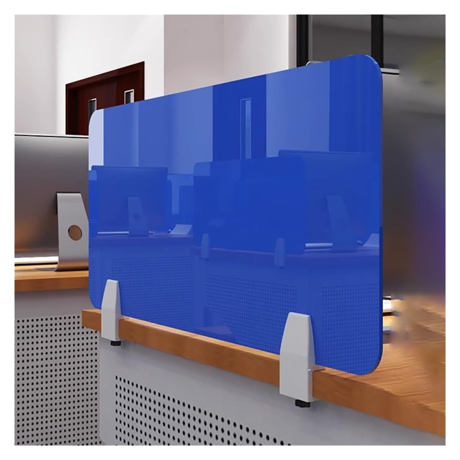 Séparateur de bureau bleu 30x40 cm : cloison amovible pour espace de travail calme à la maison