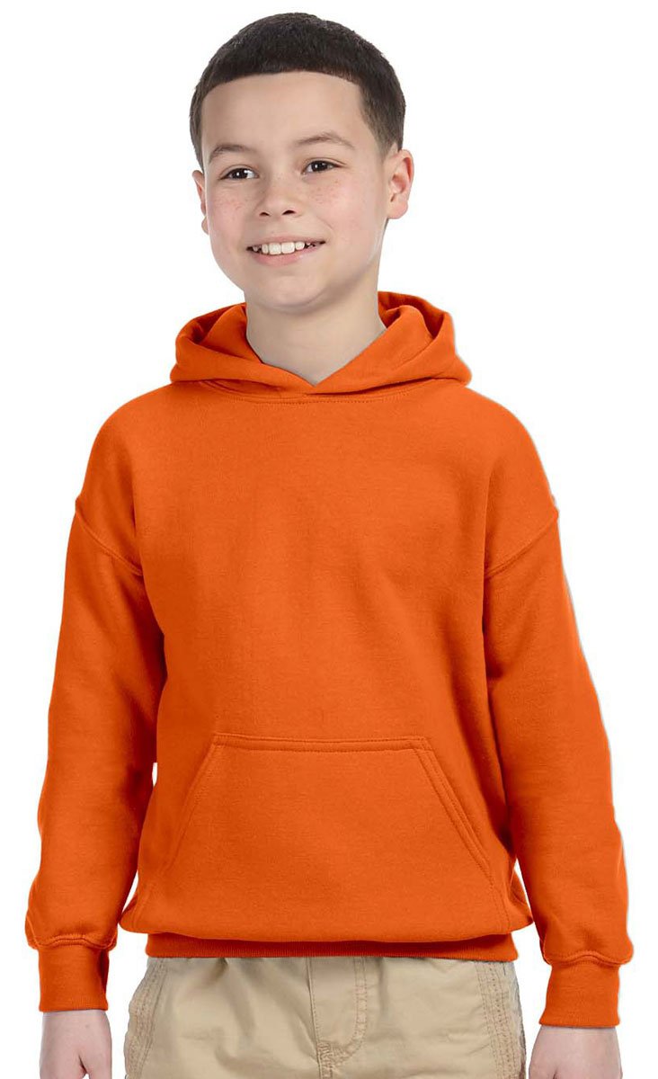 Gildan Heavy Blend Adult Hooded Sweatshirt, Orange, Size M, Air Jet Spun Yarn