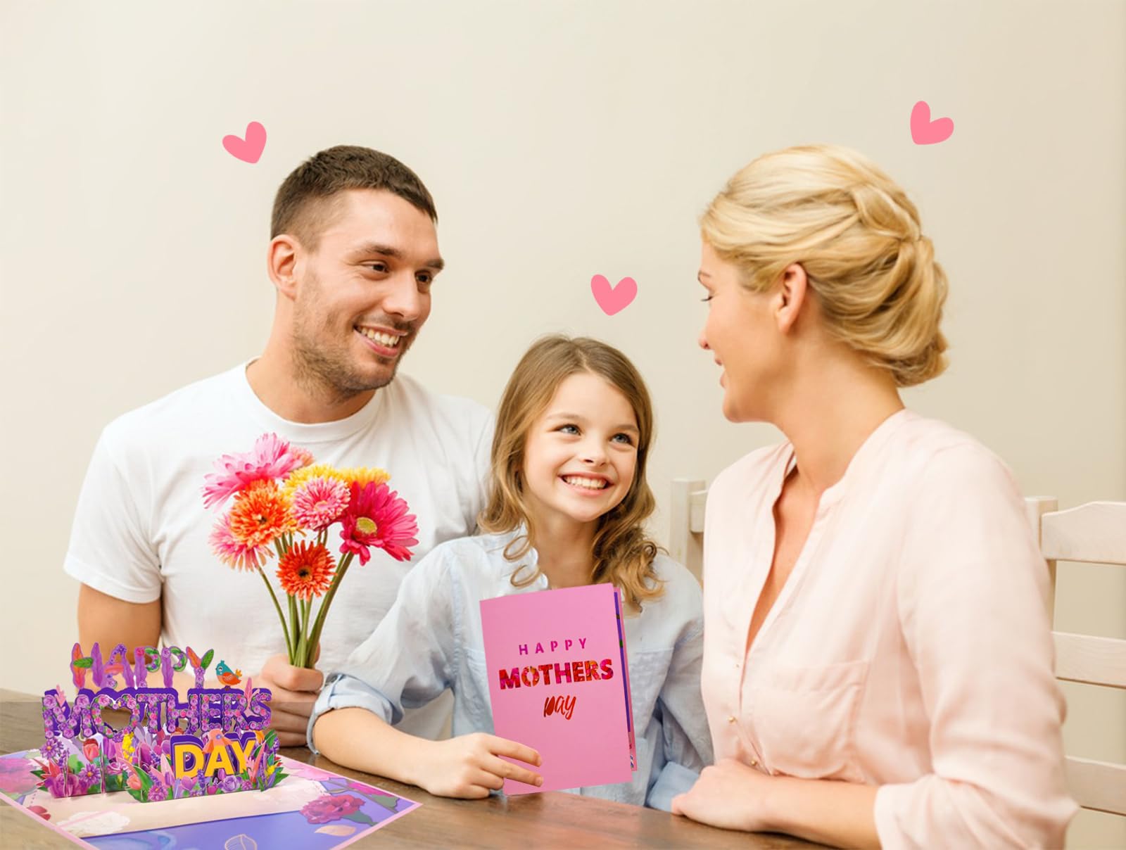 3D-Pop-Up-Karte „Happy Mother's Day“ – Blumen-Design, 20,3 X 15,2 Cm, Mit Liebevoller Botschaft