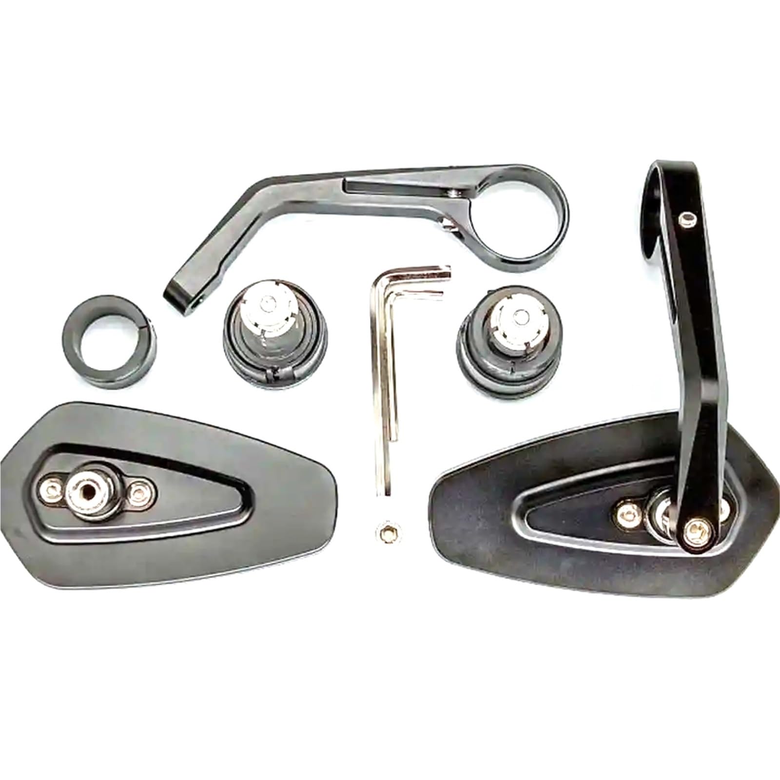 Rétroviseurs latéraux moto guidon universels aluminium bleu convexe