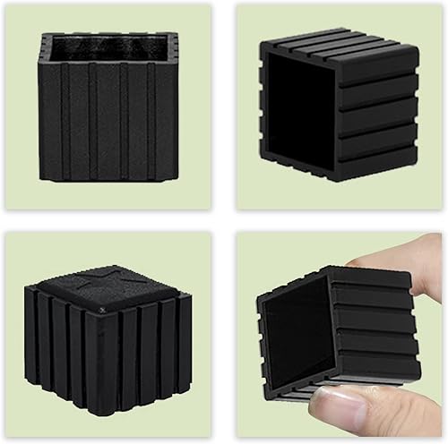 Miniatura 59 de Flyshop 8 tapas para patas de sillas de patio, de PVC, protectores de suelo cuadrados para patas de silla, fundas cuadradas para muebles, 3/4 PVC