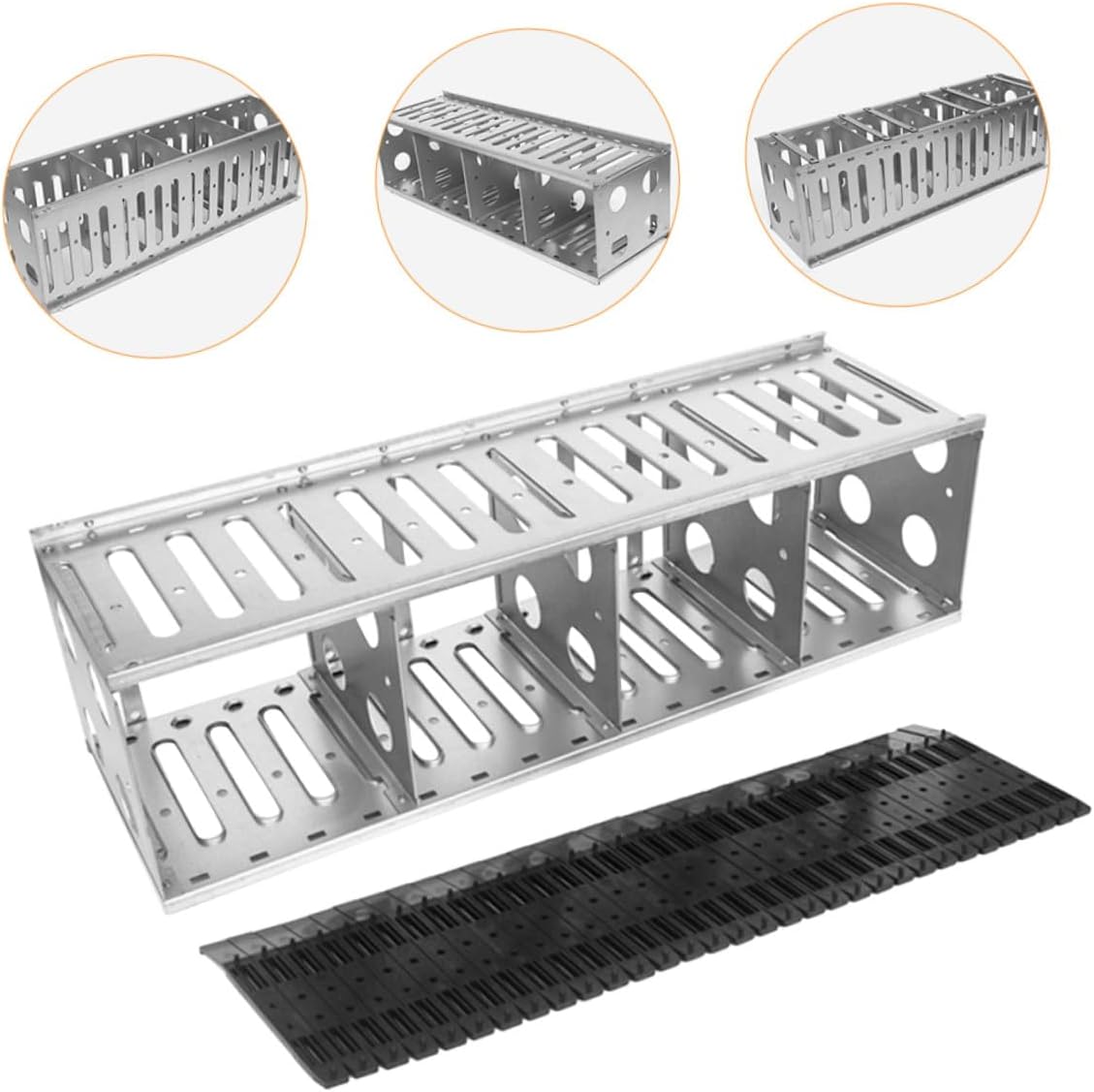 Hard Drive Cage Mounting Bracket Shockproof Expansion Rack External Multi-Bay Hard Disk Mounting Rack with Hollow Design for Heat Dissipation