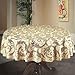 Produktbild MforStyle Runde Tischdecke für bis zu 5 Personen, reichhaltige, strapazierfähige, strukturierte Tischdecke, natürliches Goldbeige, 150 cm