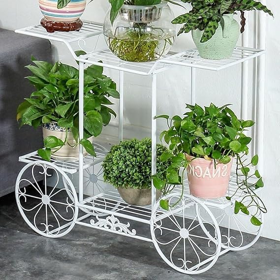 Leaders Wood Craft 6-Tier Cart Planter Stand, Outdoor Flower Rack Flower Pot Display Rack 62 x 70 x 22 CM (Black) (white) (B0D8H7R83T) Amazon Price History, Amazon Price Tracker