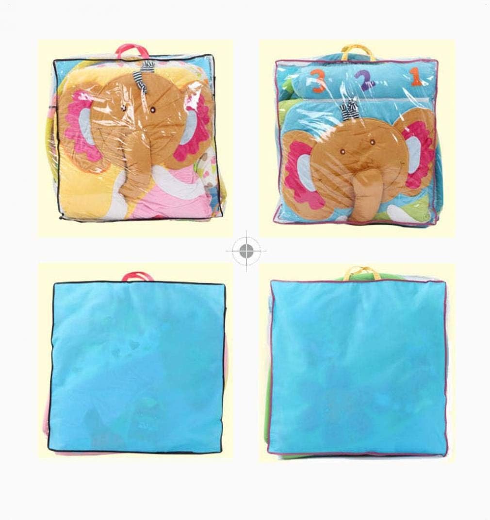 Elephants Pattern Baby Gym Activity Play Mat Fitness e with Pendant Toys Infants Activity Centre Newborn Gift (Blue)