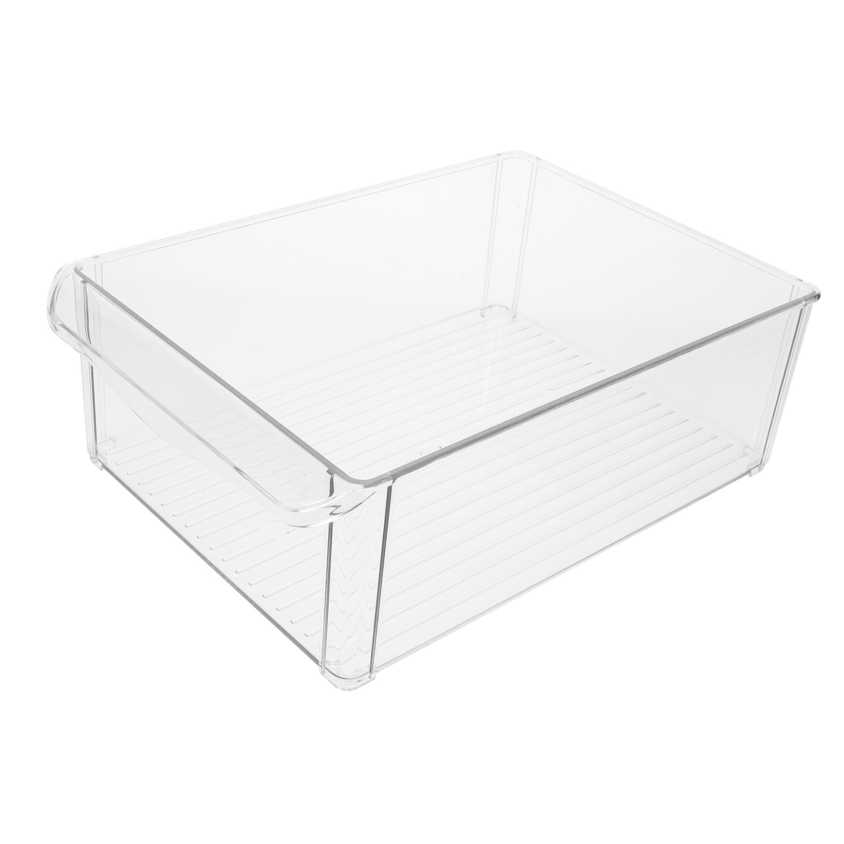 COLLBATH Contenedor de Almacenamiento para Alimentos Frescos Apilable de Plástico Blanco Tapa para Refrigerador y Cocina, Organizador y Práctico