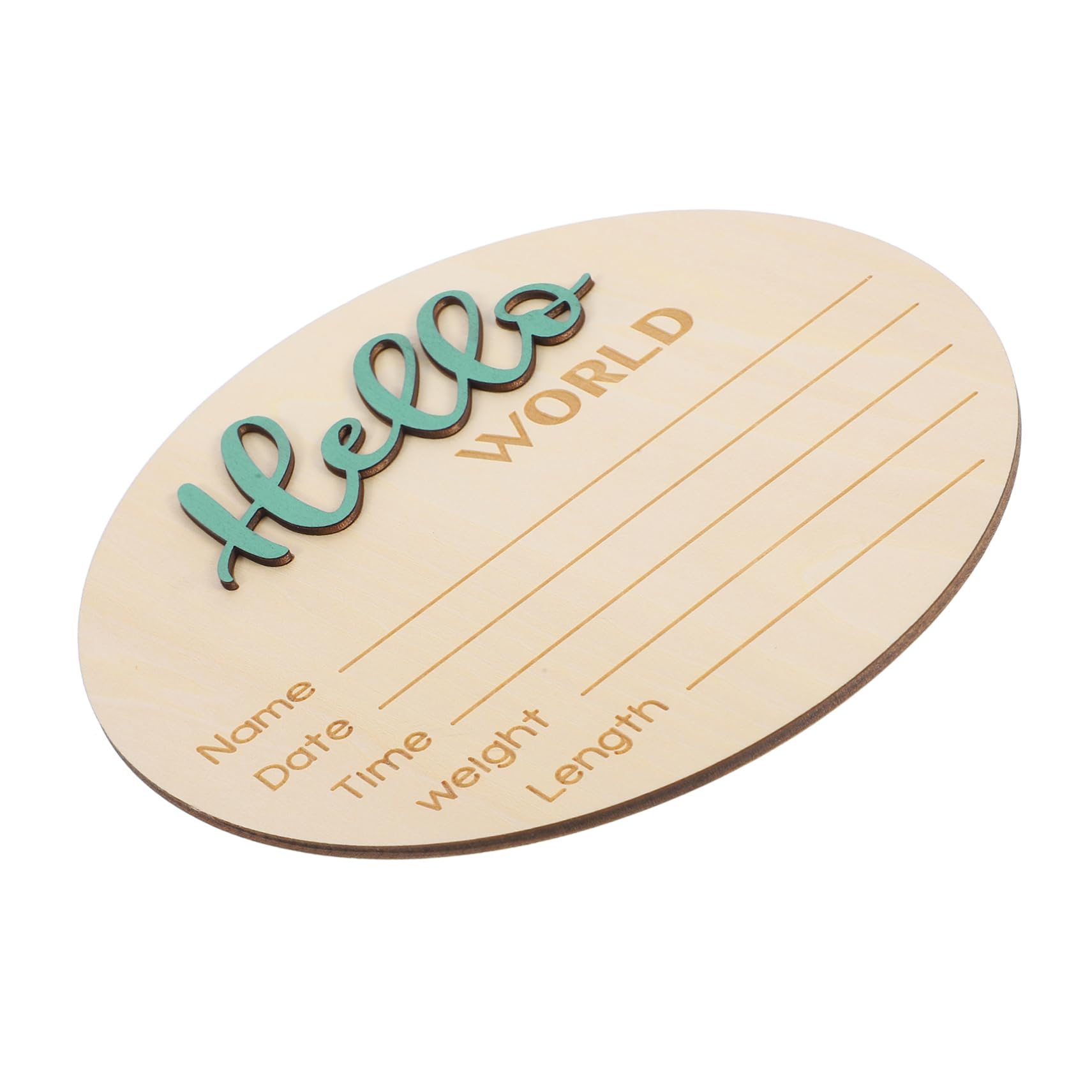 HEMOTON Newborn Name Sign Wooden Birth Announcement Round Sign Baby Photography Props Baby Cards