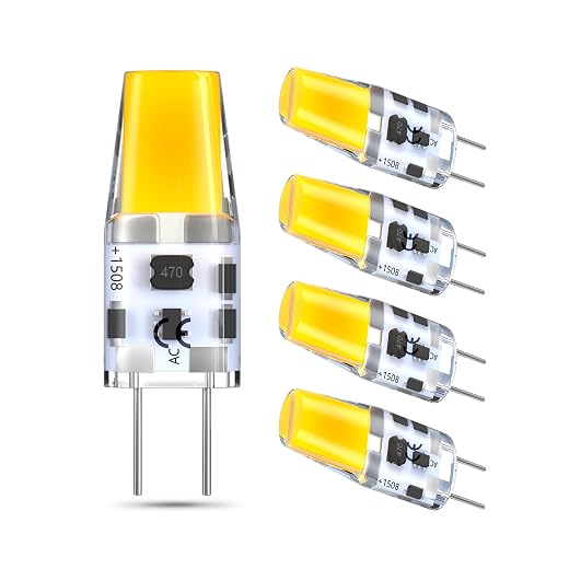 Bonlux Żarówki LED G6.35 3 W AC/DC 12V Ciepła biel 3000K Bi-Pin JC Typ żarówki kapsułkowej Wymiana żarówki halogenowej 25 W 30 W GY6.35/G6.35 (Nie można ściemniać 5 sztuk)