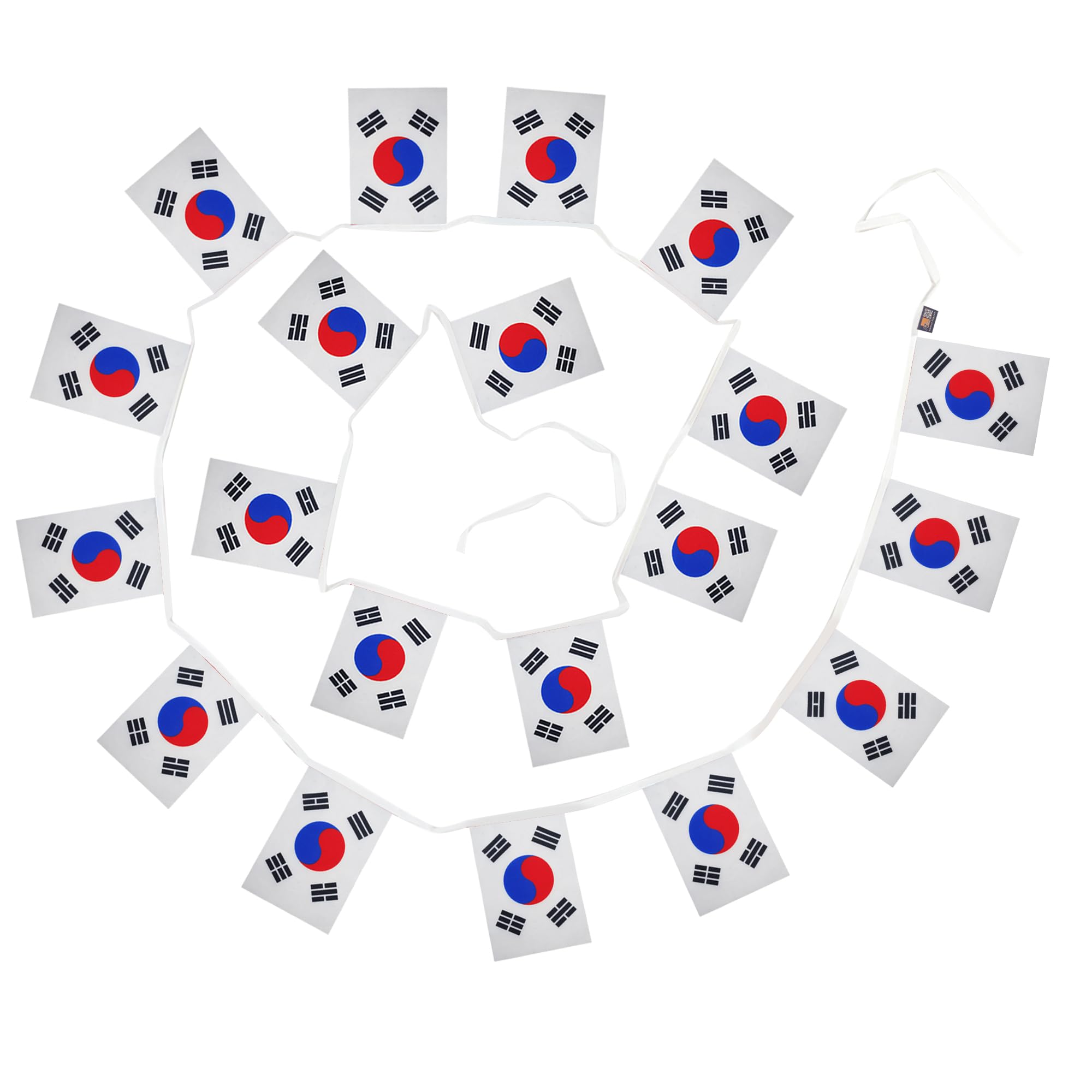AZ FLAG South Korea Bunting Flag, 20 Ft Garland with 20 Small South Korean Flags 8'' x 6'', 100% Polyester String Pennant, 6 meters — view 7
