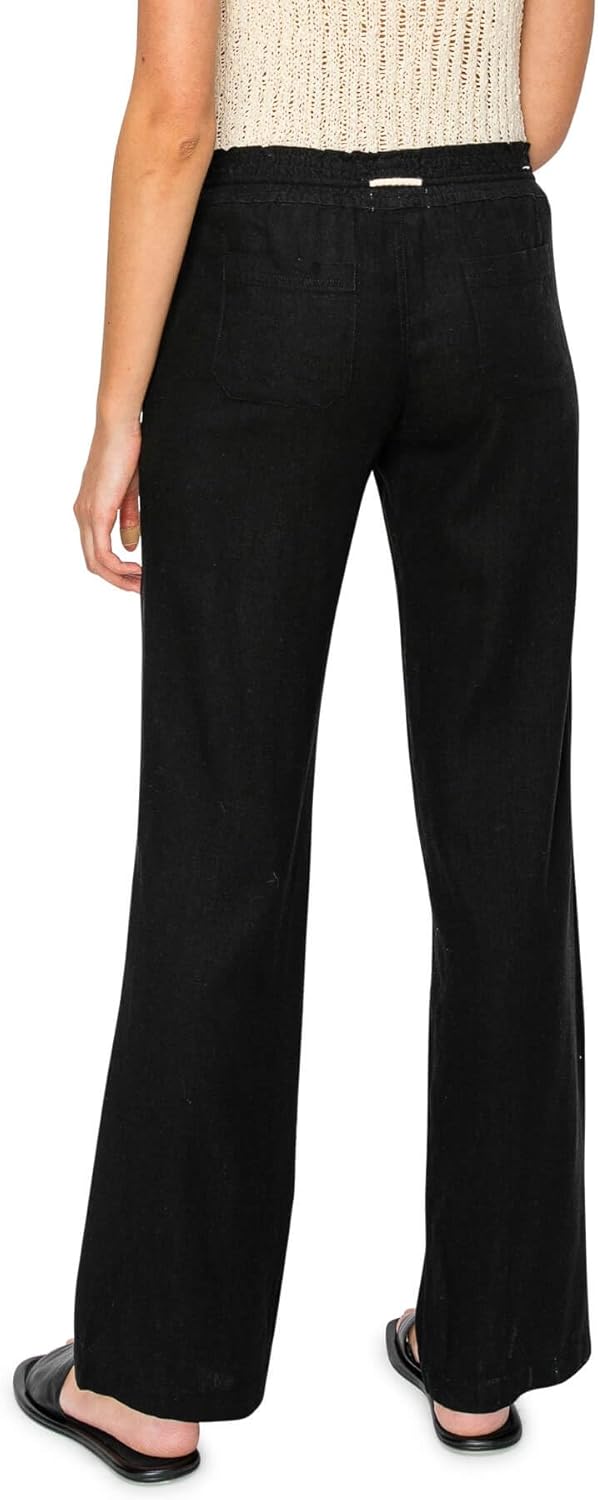 Cali1850 Women's Casual Linen Pants - 29", 32" Oceanside Drawstring Smocked Waist Beach Lounge Trousers with Pockets - Image 4