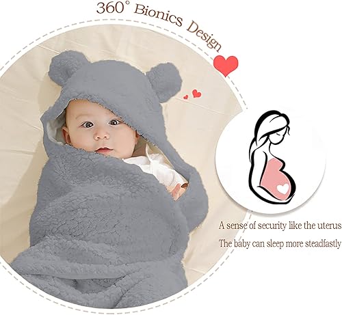Miniatura 12 de Manta de bebé para niños y niñas, lindo oso de felpa, manta esencial de recepción, ultra suave, para recién nacidos, para bebés de 0 a 6 meses