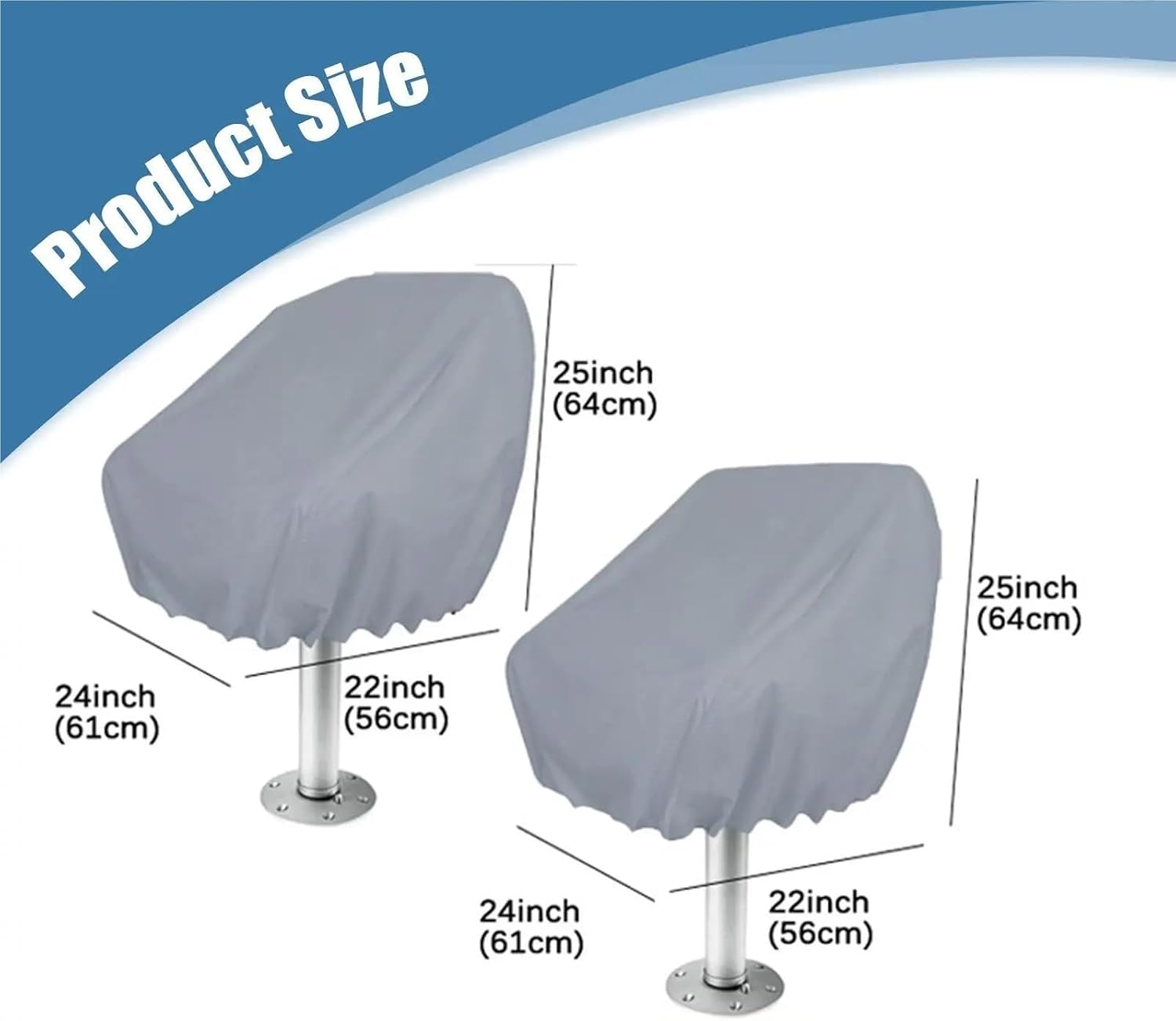 2pcs Heavy Duty Oxford Boat Seat Covers Universal Fit Protective Chair Cover for Nautical Marine Seat Protection(Khaki)