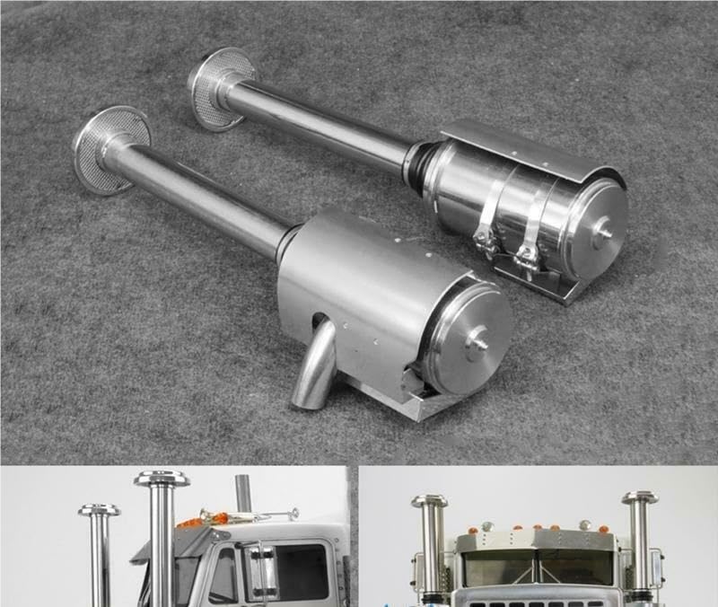 TYXTTGY 1/14 Scale RC Model Car Metal Air Filter for Tamiya 1851 3363 RC Truck Model, TH16383